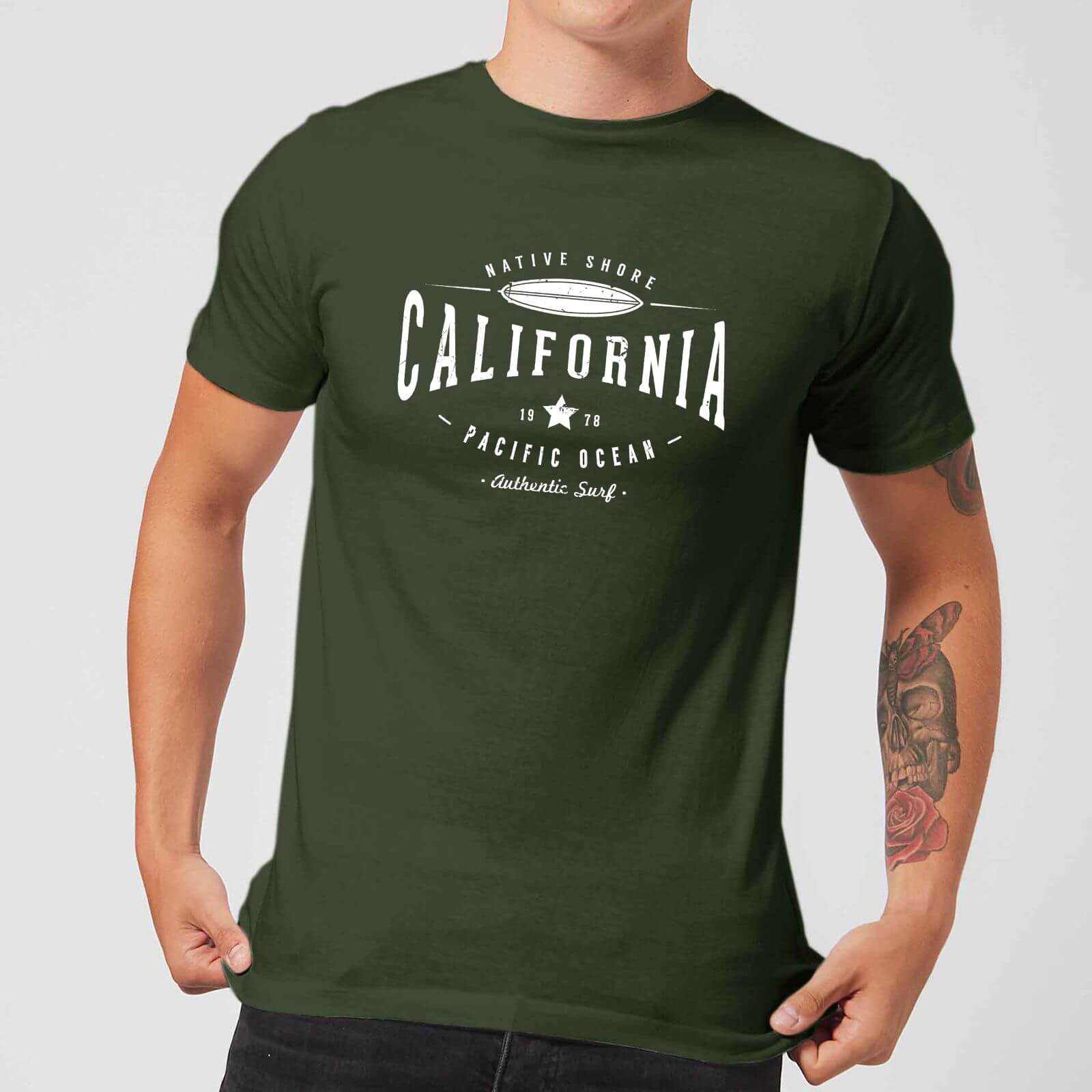T-Shirt Homme California Native Shore - Vert Foncé - S - Forest Green