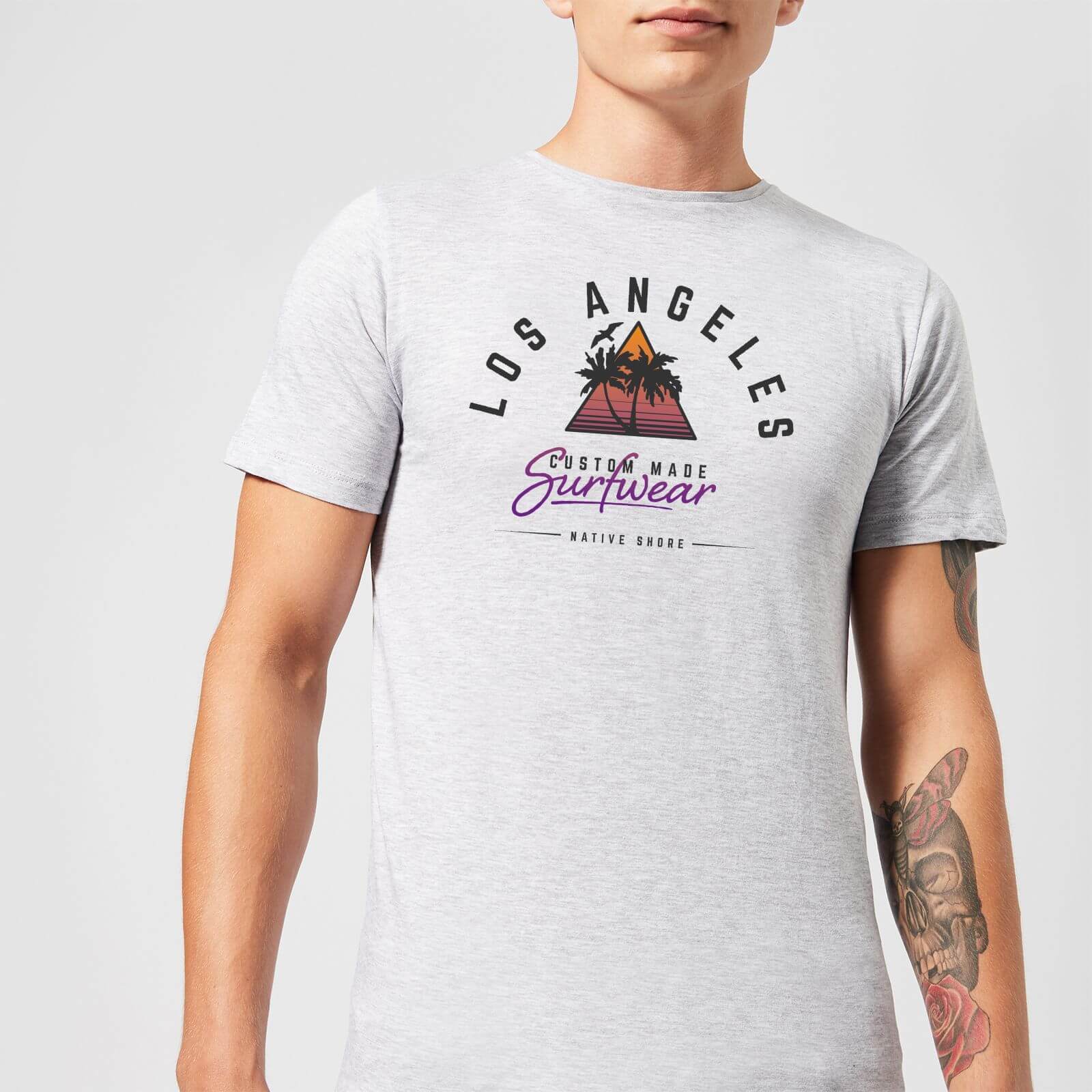 Native Shore Men's Los Angeles Surfwear T-Shirt - Grey - 3XL - Grey