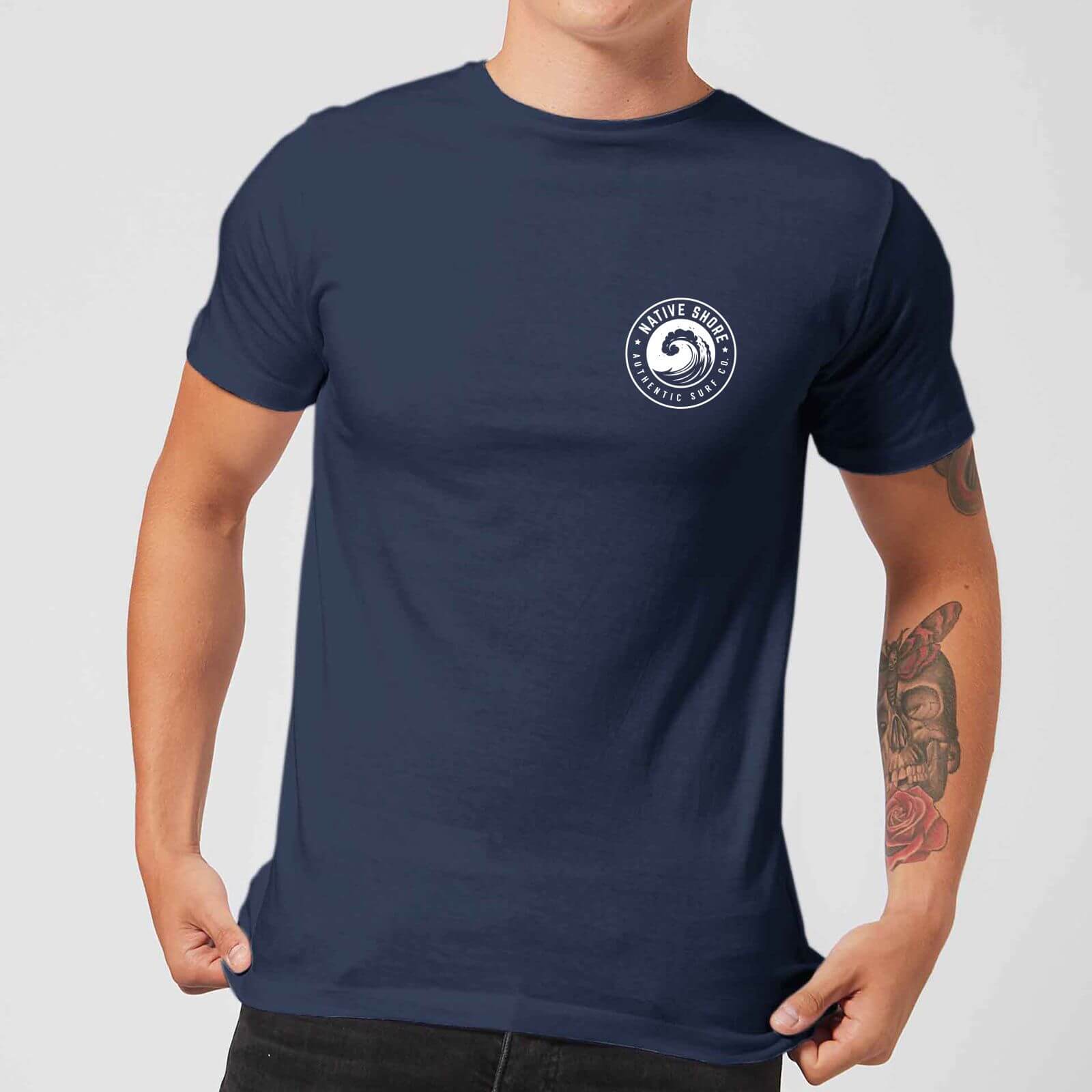 Native Shore Men's Wave T-Shirt - Navy - M - Navy