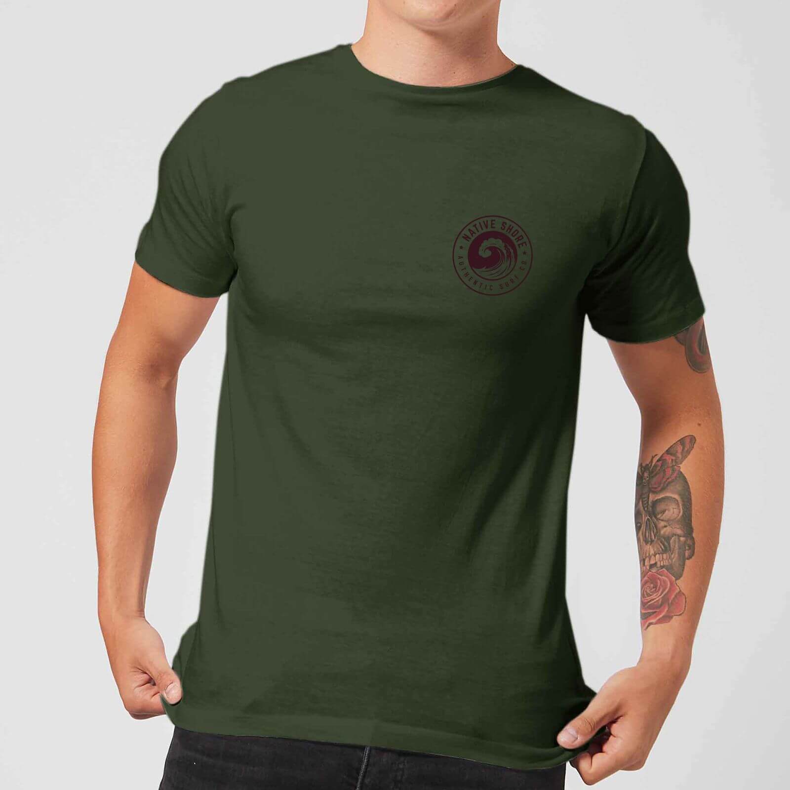 Native Shore Men's Wave T-Shirt - Forest Green - M - Forest Green