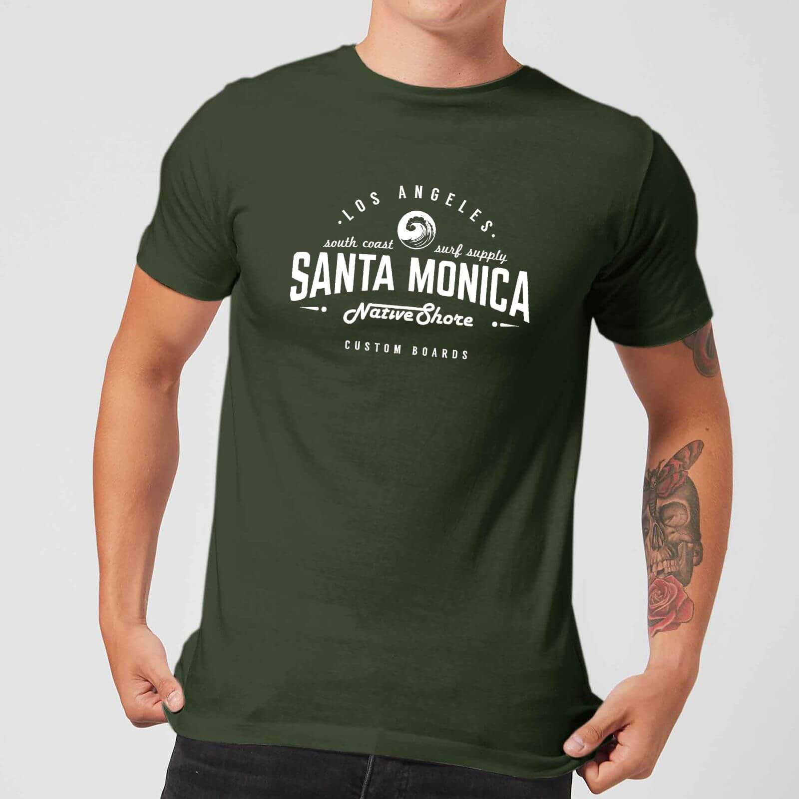 T-Shirt Homme Santa Monica Native Shore - Vert Foncé - S - Forest Green