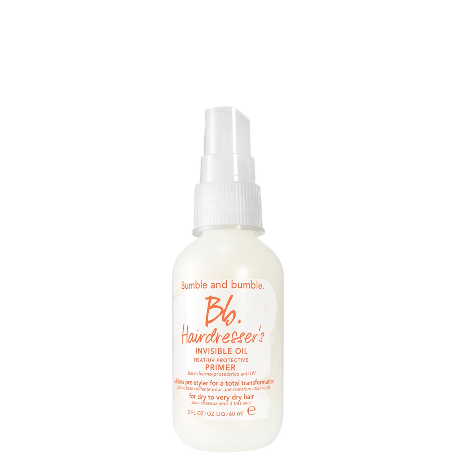 Base de coiffage thermo-protectrice anti UV Hairdresser's Invisible Oil Bumble and bumble 60 ml