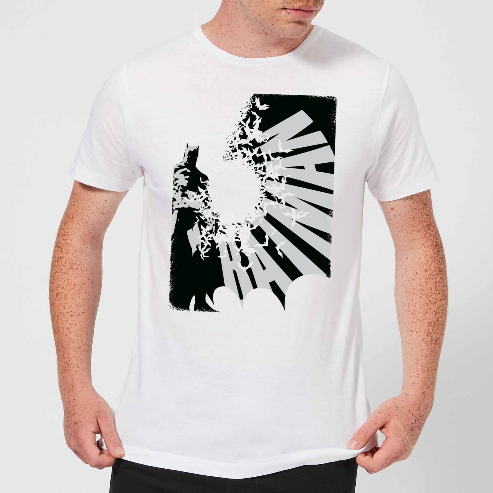 DC Comics Batman Bat Spread T-Shirt in White - 3XL - White