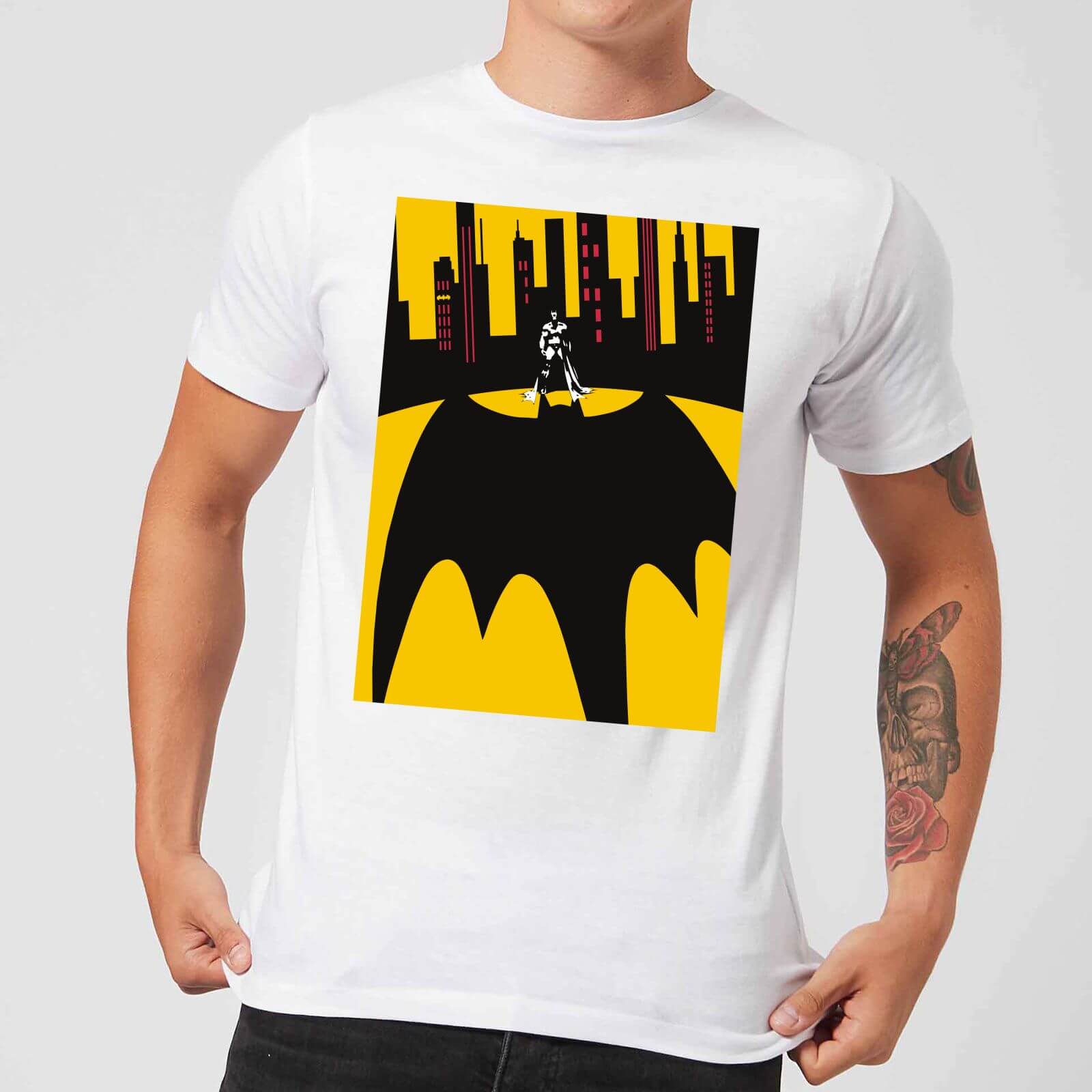 DC Comics Batman Bat Shadow T-Shirt in White - 3XL