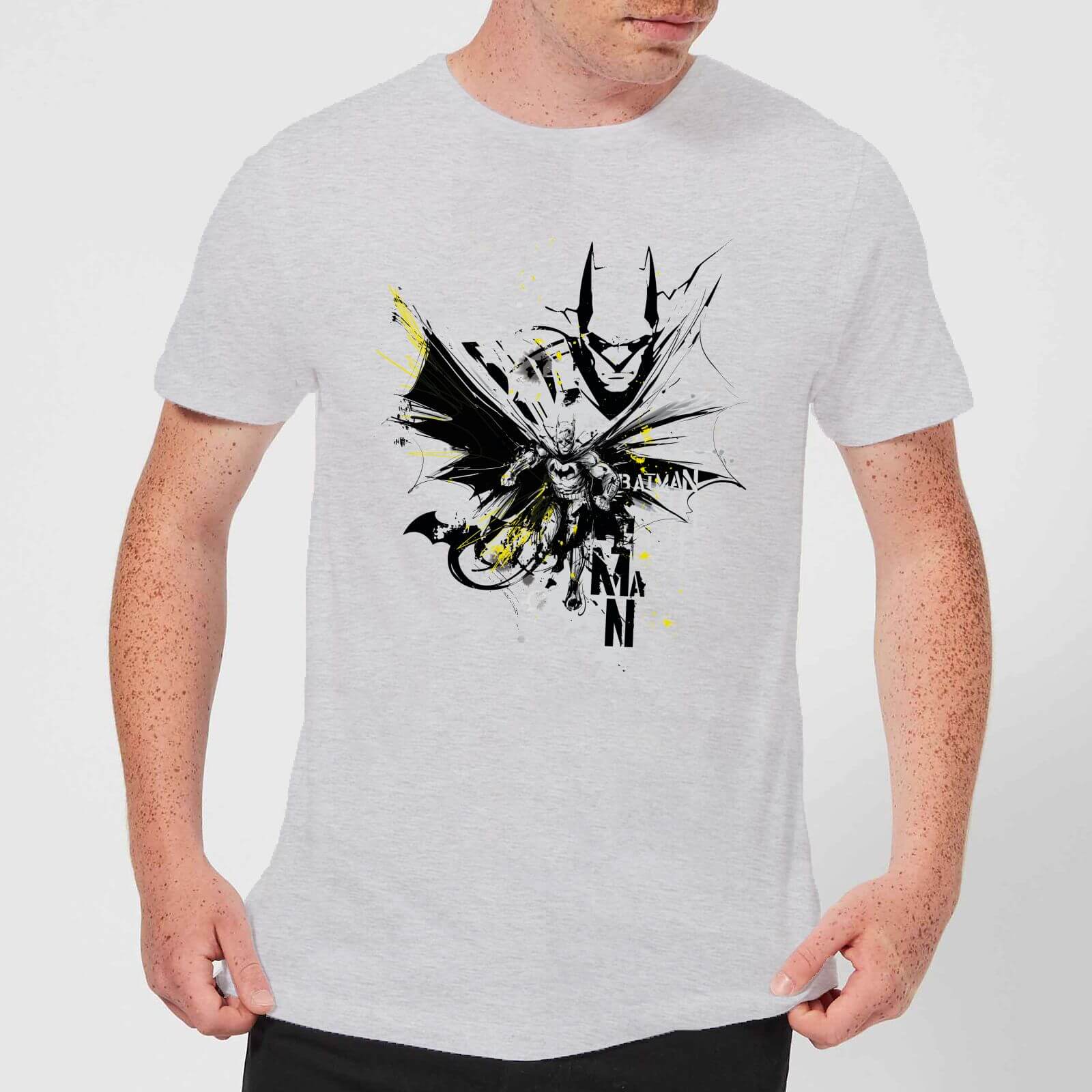 DC Comics Batman Batface Splash T-Shirt - Grey - XS - Grey