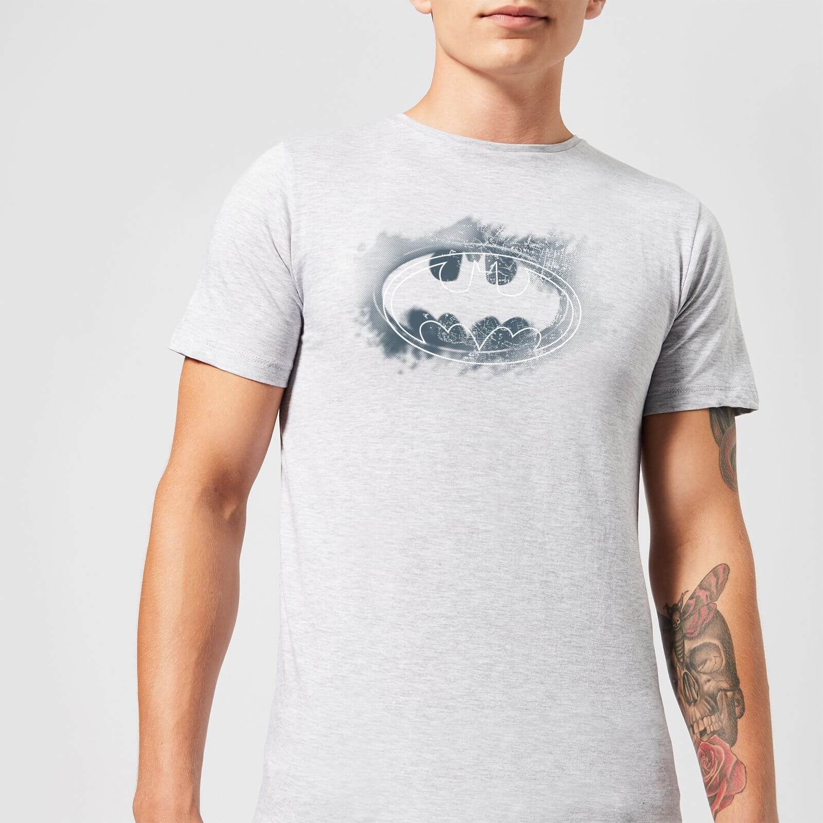 DC Comics Batman Spray Logo T-Shirt in Grey - 3XL - Grey