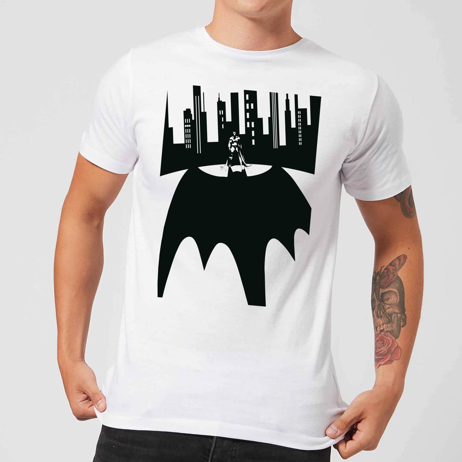 DC Comics Batman Bat Shadow T-Shirt in White - 3XL