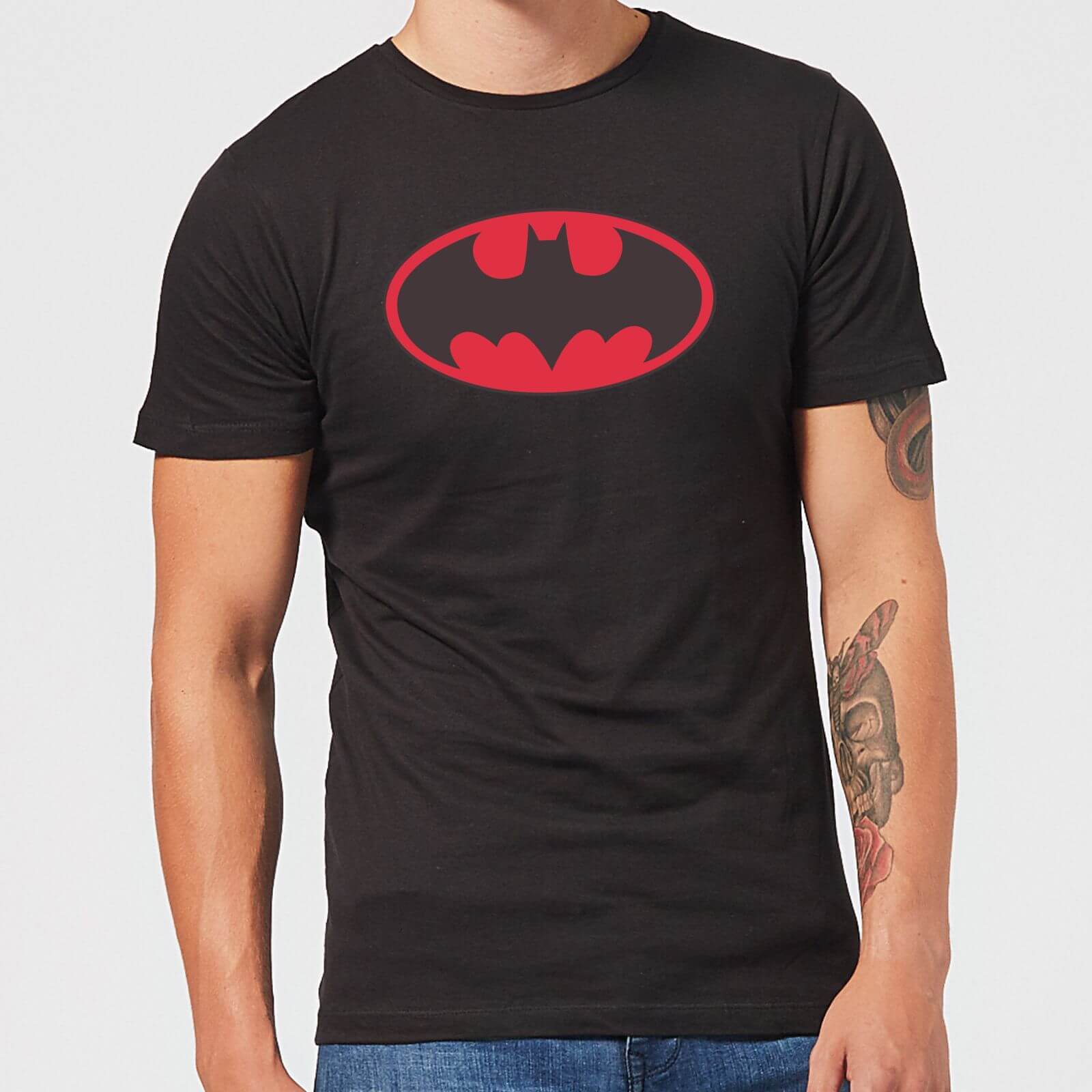 DC Comics Batman Red Logo T-Shirt - Black - XS - Black