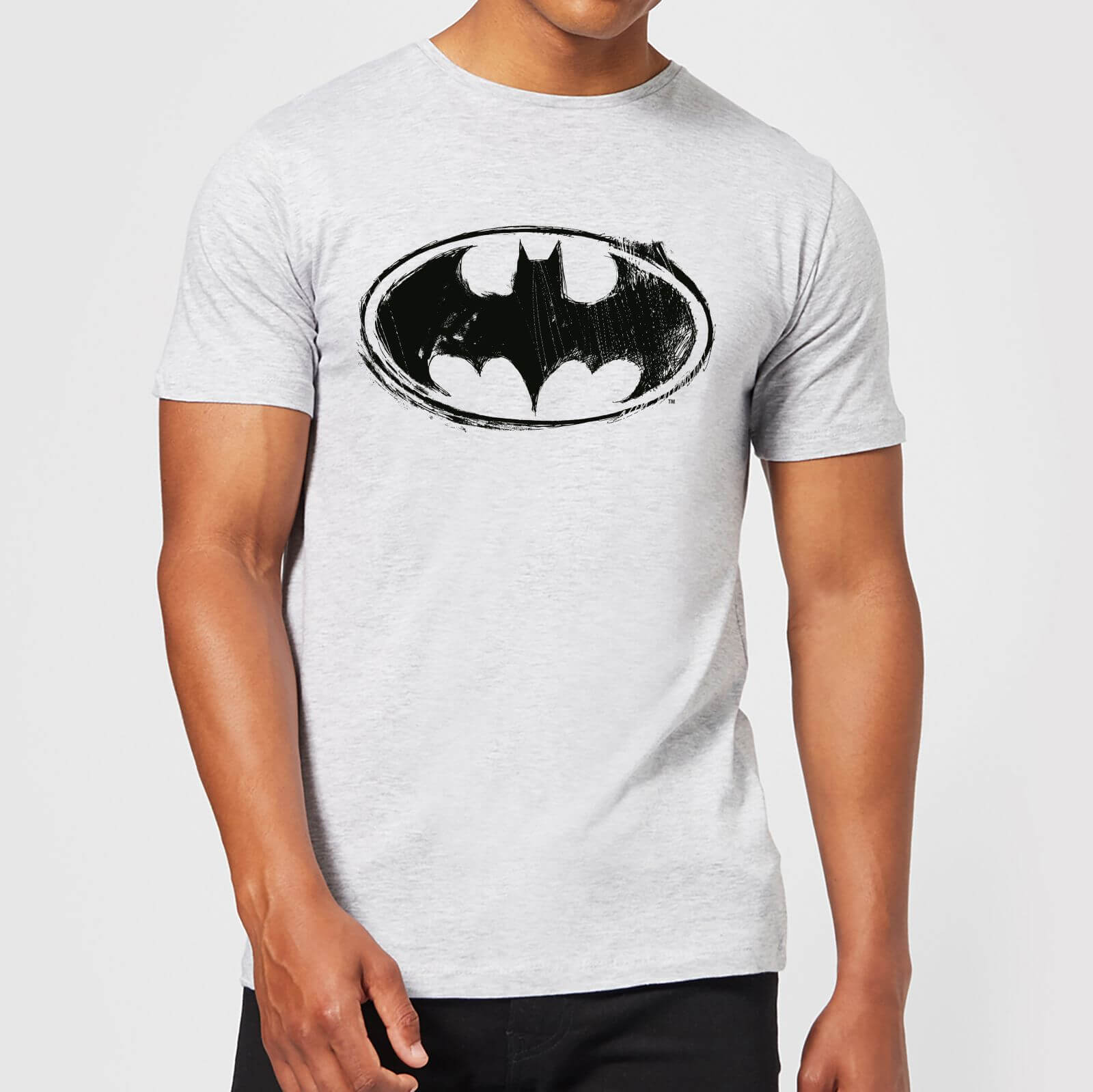 DC Comics Batman Sketch Logo T-Shirt - Grey - XS - Grey