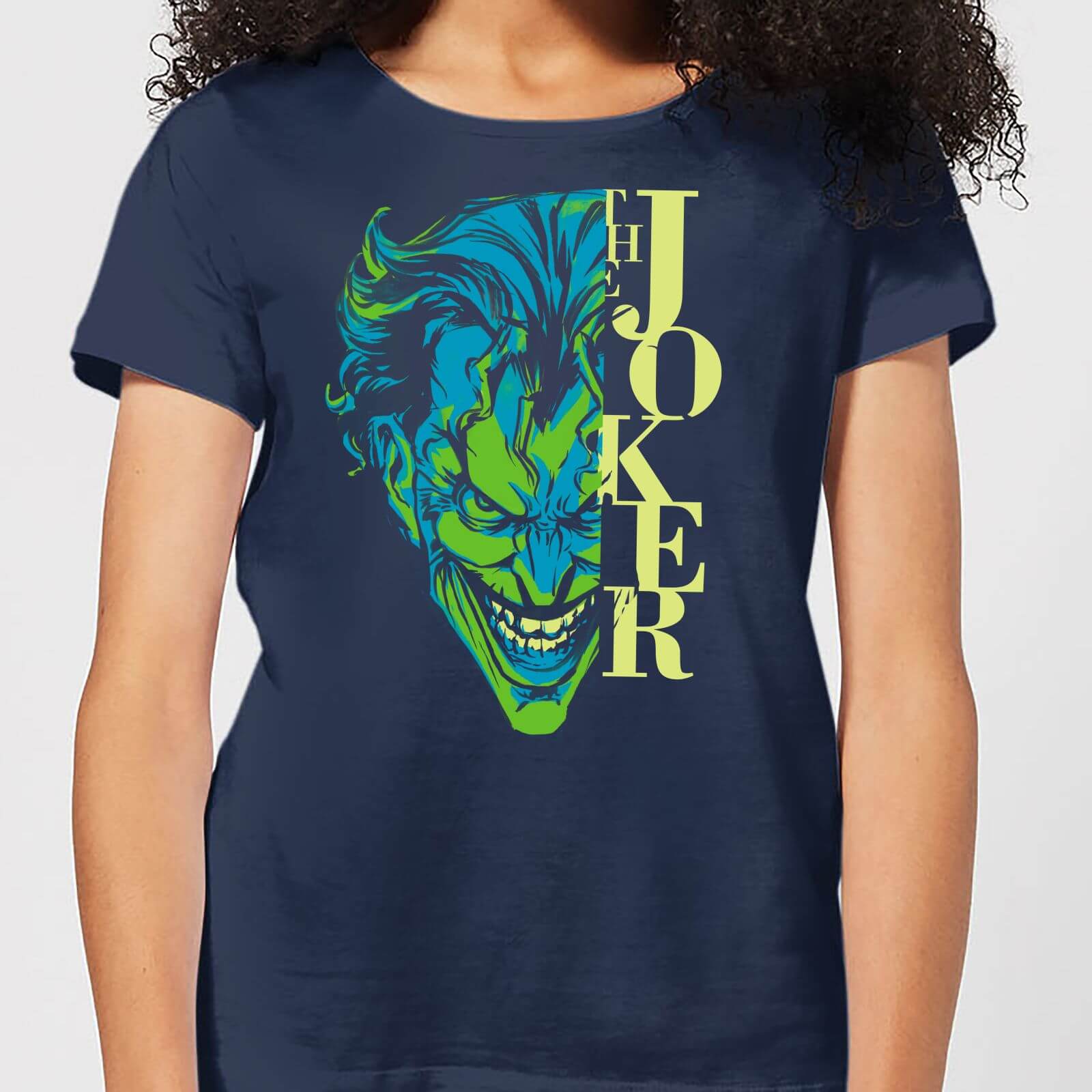 DC Comics Batman Split Joker Stare Women's T-Shirt - Navy - S