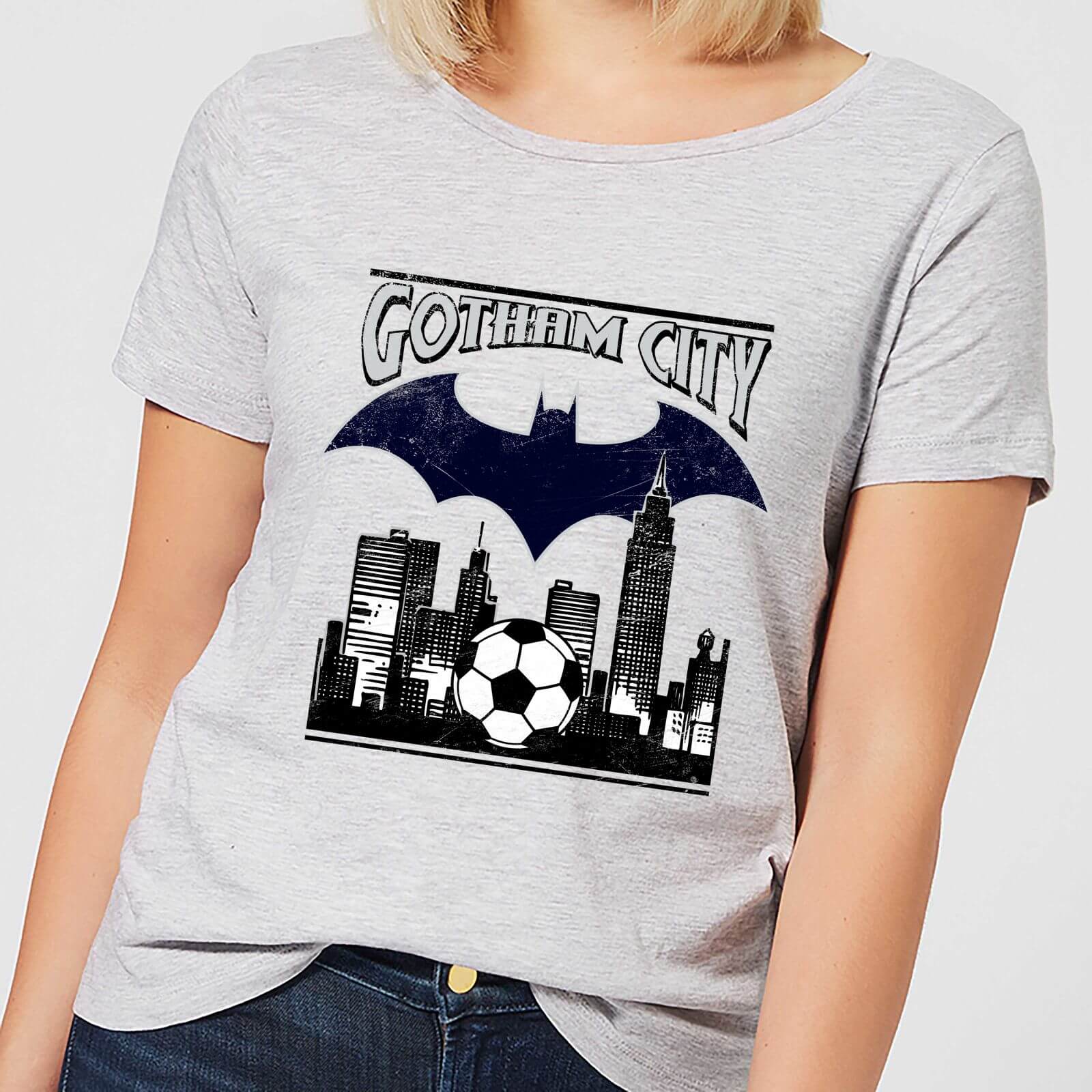 t-shirt dc comics batman football gotham city - grigio - donna - s - grigio