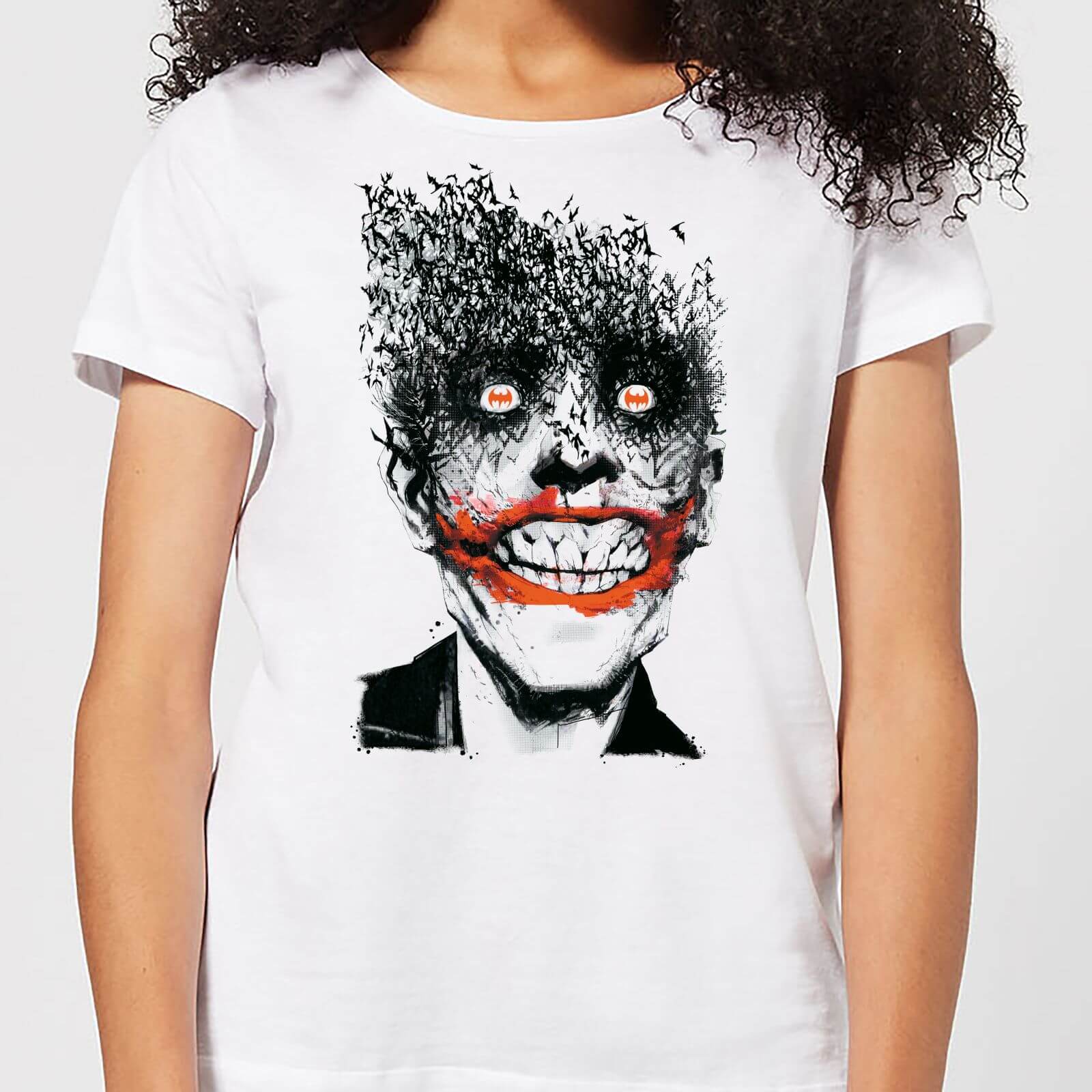 t-shirt dc comics batman joker face of bats - bianco - donna - xxl