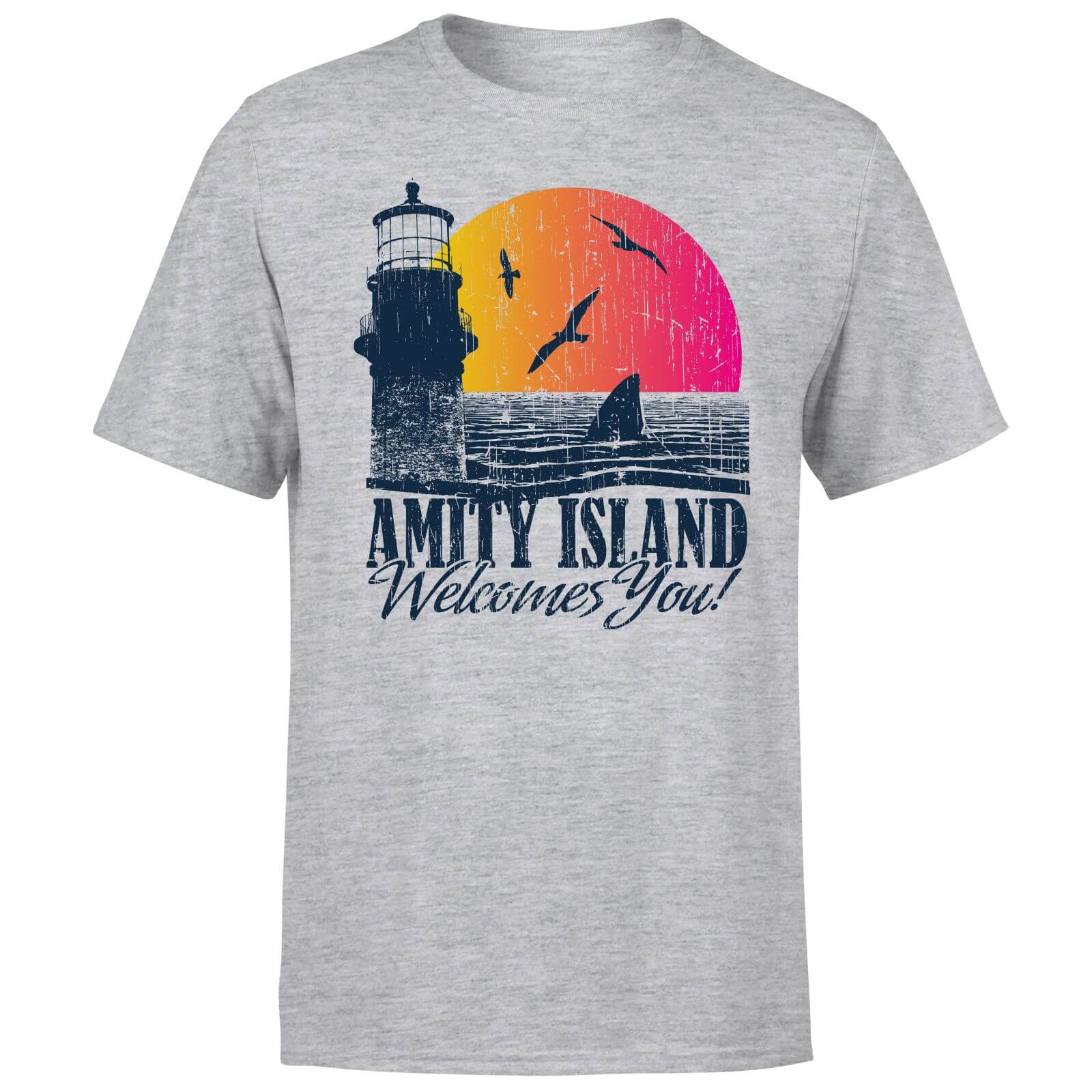 Jaws Welcome To Amity Island T-Shirt - Grey - 3XL