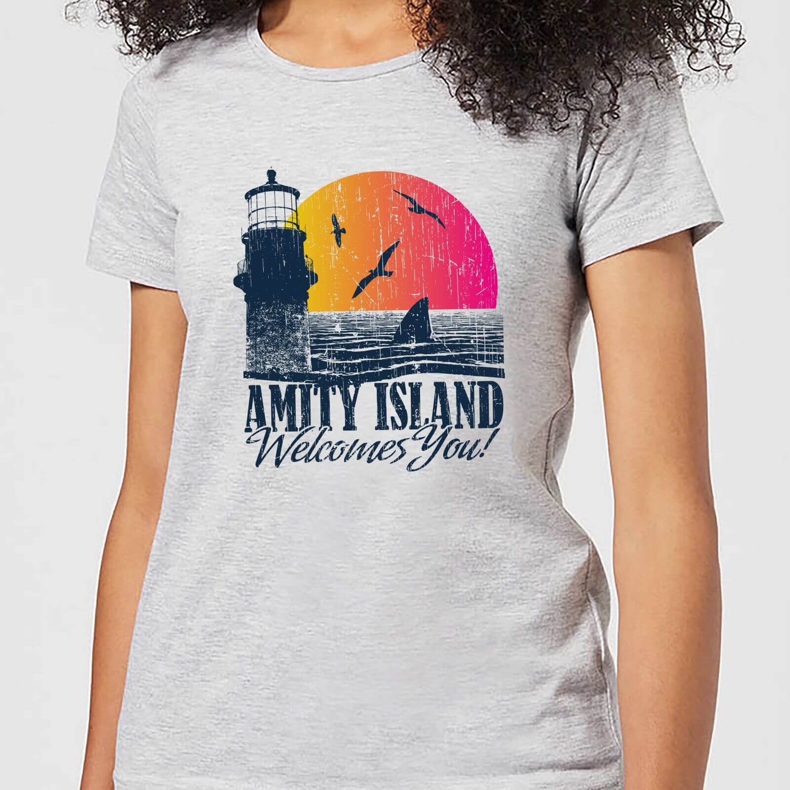 Jaws Welcome To Amity Island Women's T-Shirt - Grey - 3XL