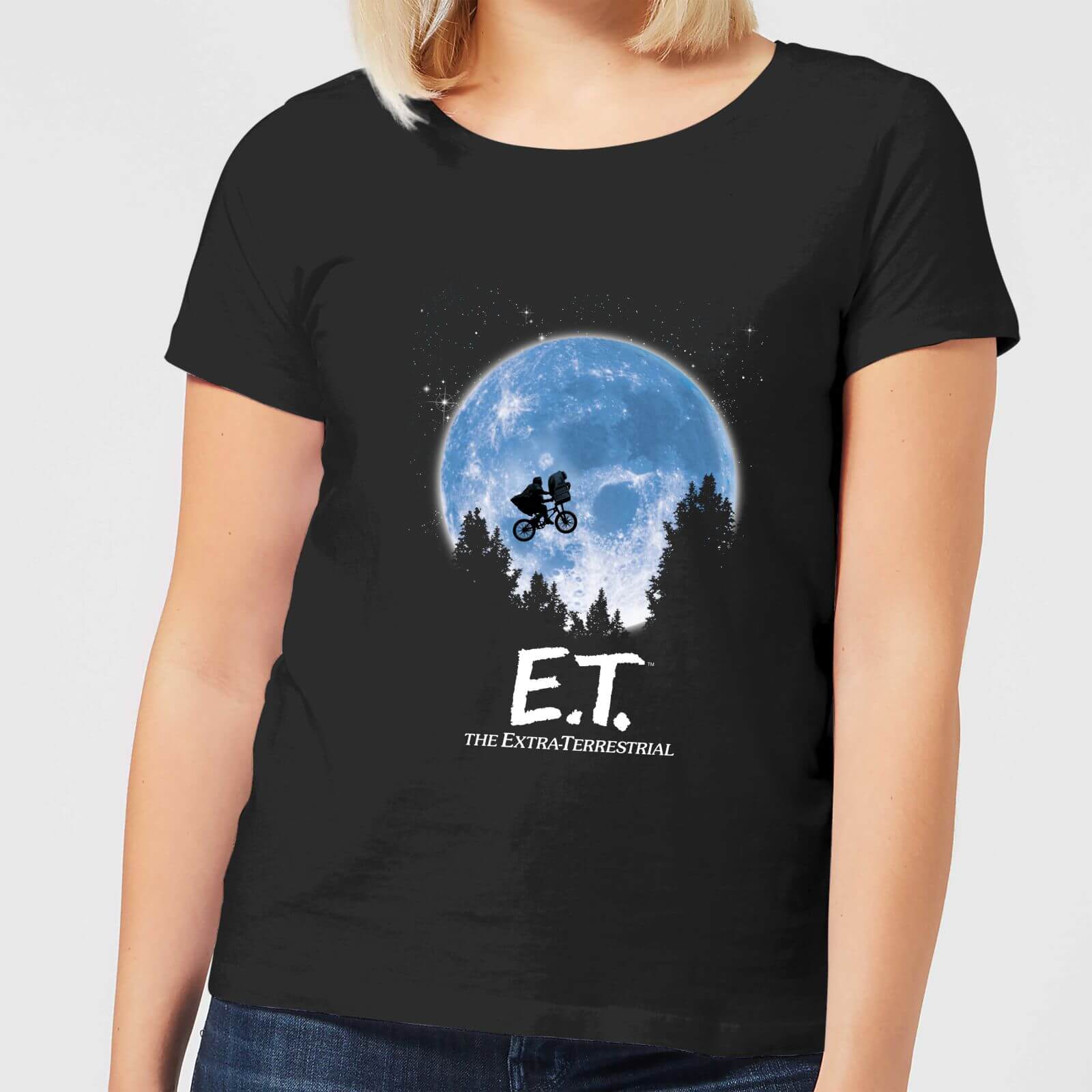 ET Moon Silhouette Women's T-Shirt - Black - 4XL