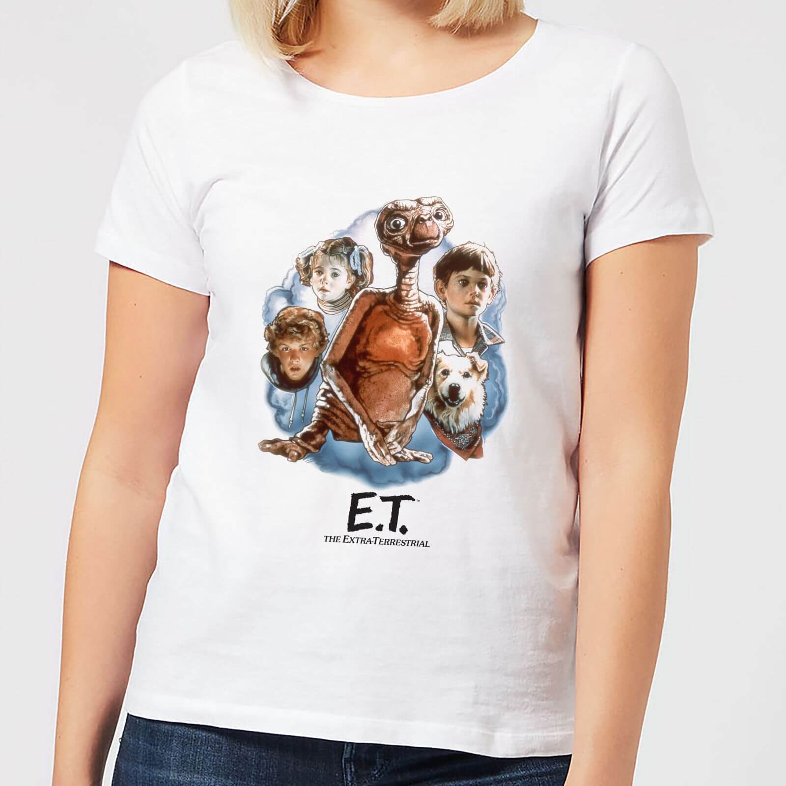 ET Painted Portrait Women's T-Shirt - White - 4XL