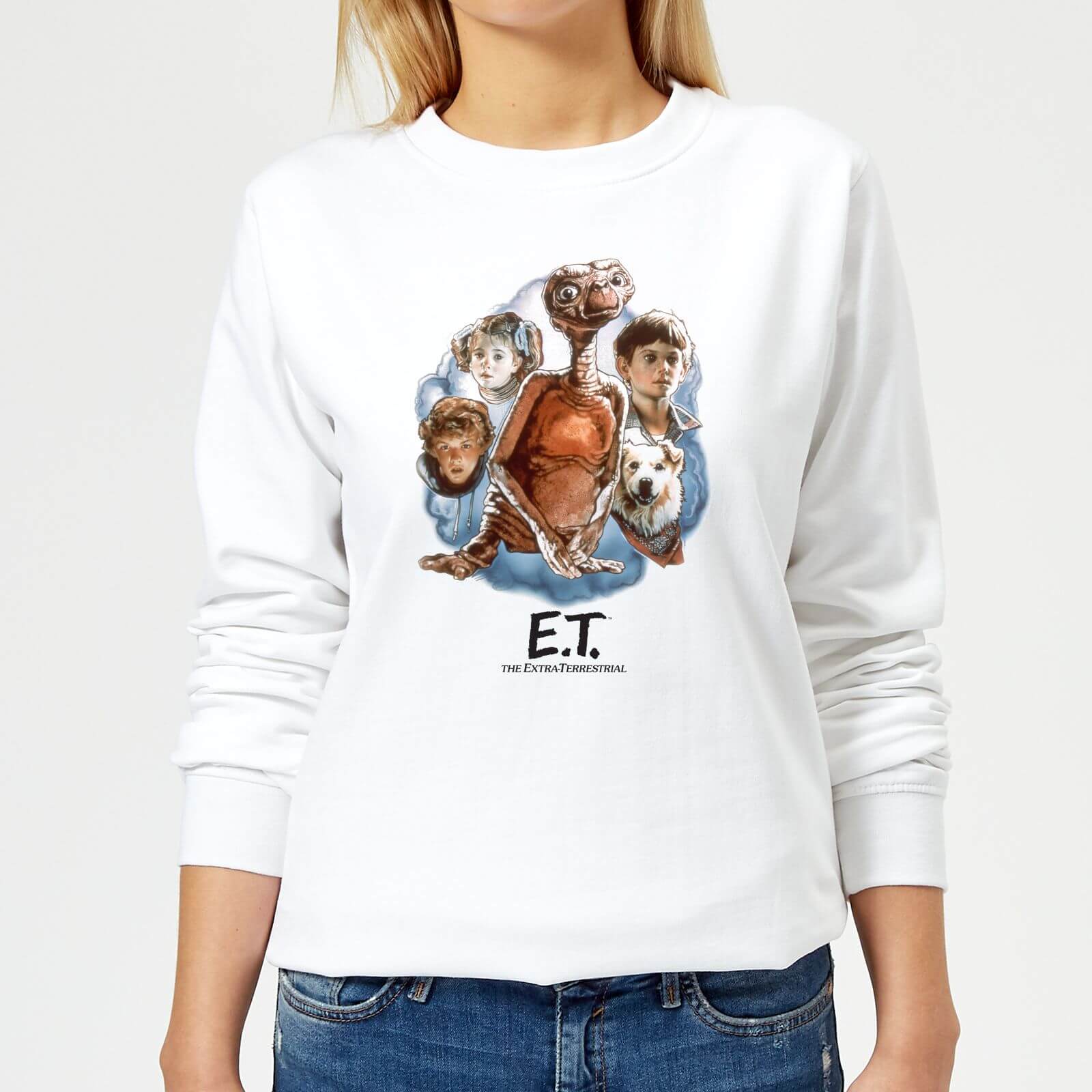 ET Painted Portrait Women's Sweatshirt - White - XS