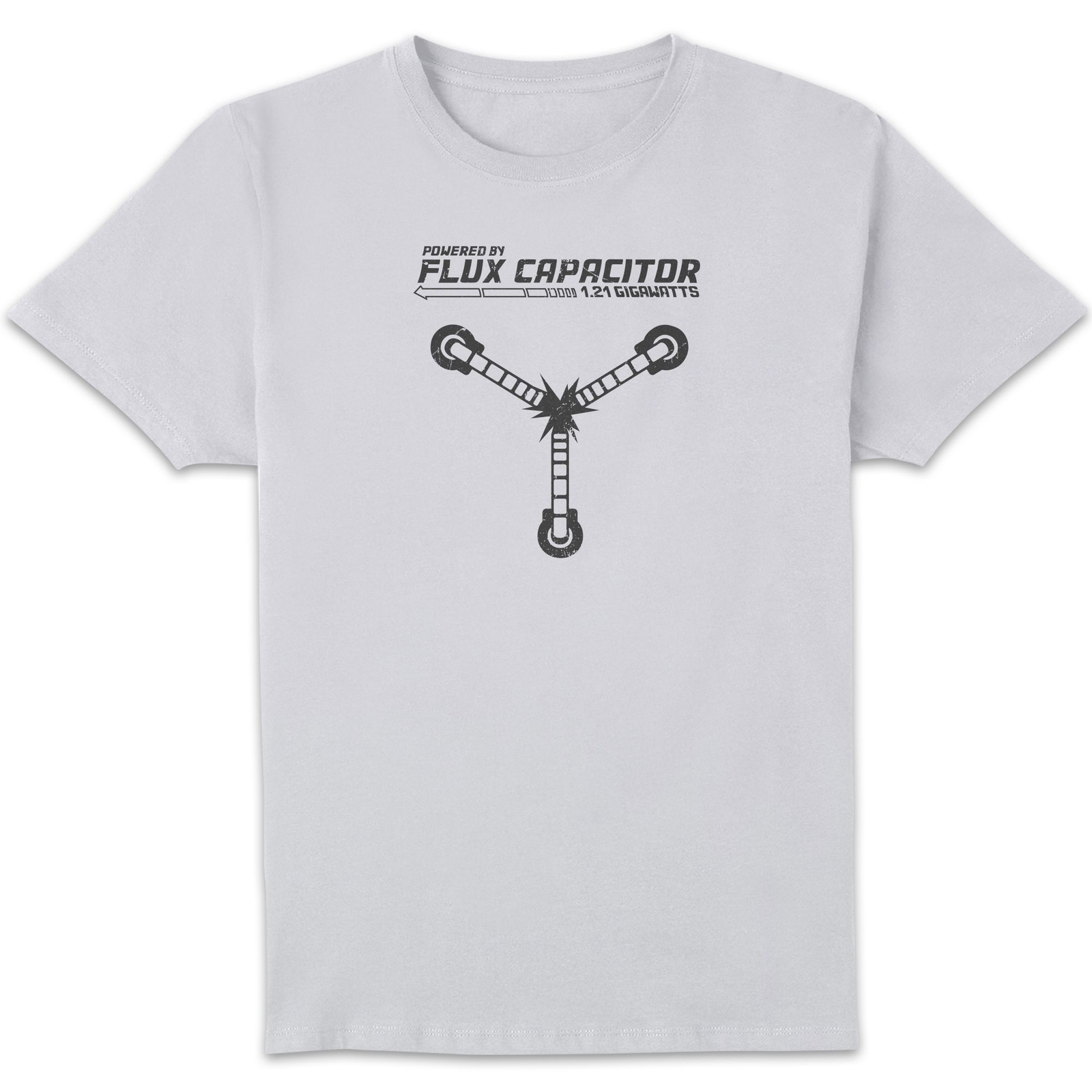 Back To The Future Powered By Flux Capacitor T-Shirt - White - 4XL