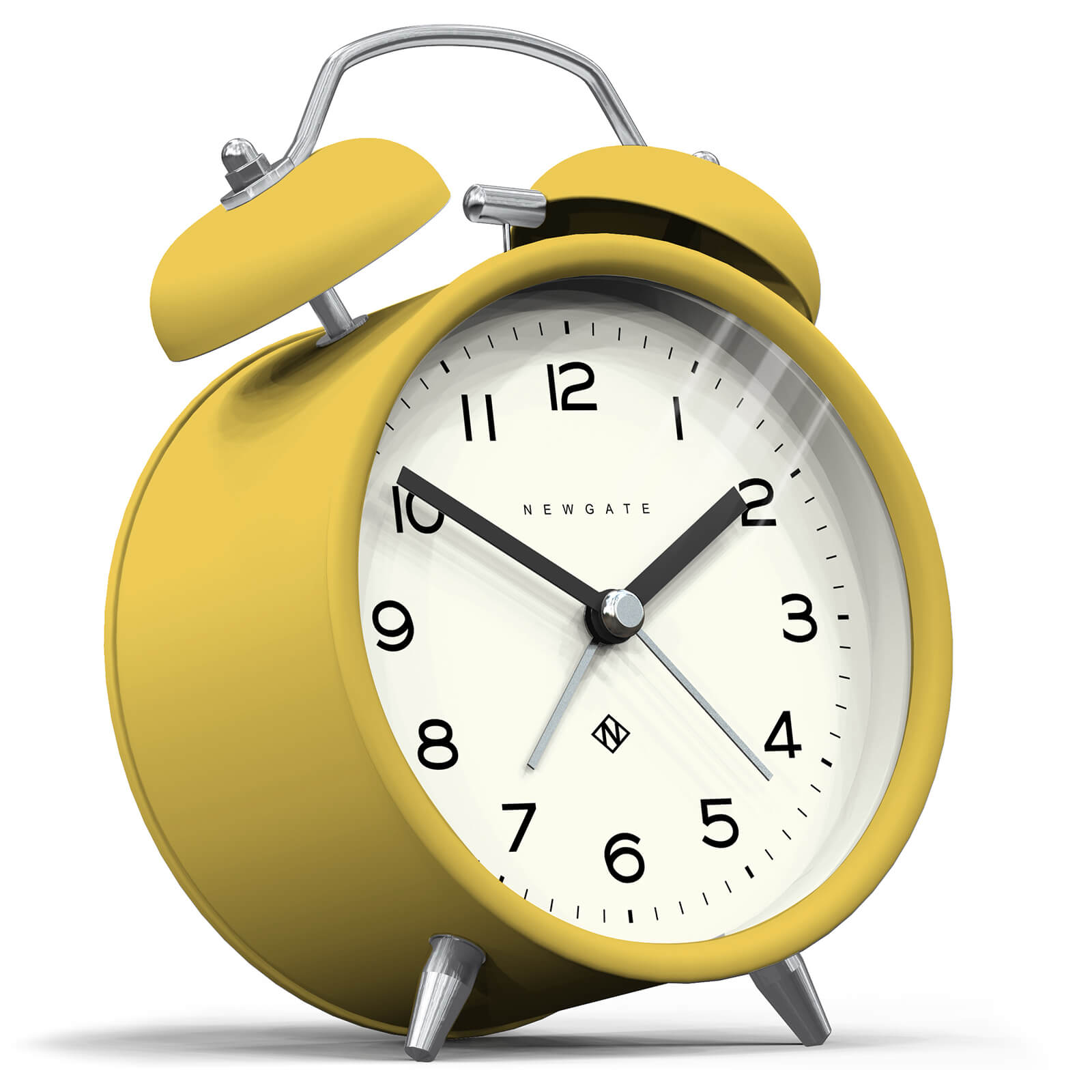 Newgate Clocks - Charlie Bell Echo Alarm Clock - Matt Cheeky Yellow