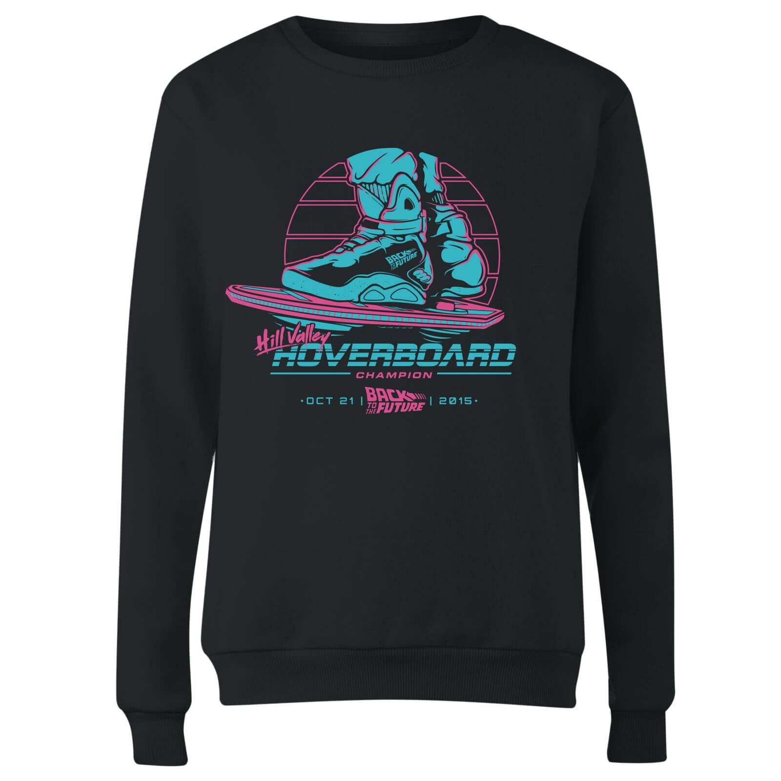 Image of Back To The Future Hill Valley Hoverboard Champ Women's Sweatshirt - Black - 5XL - Nero