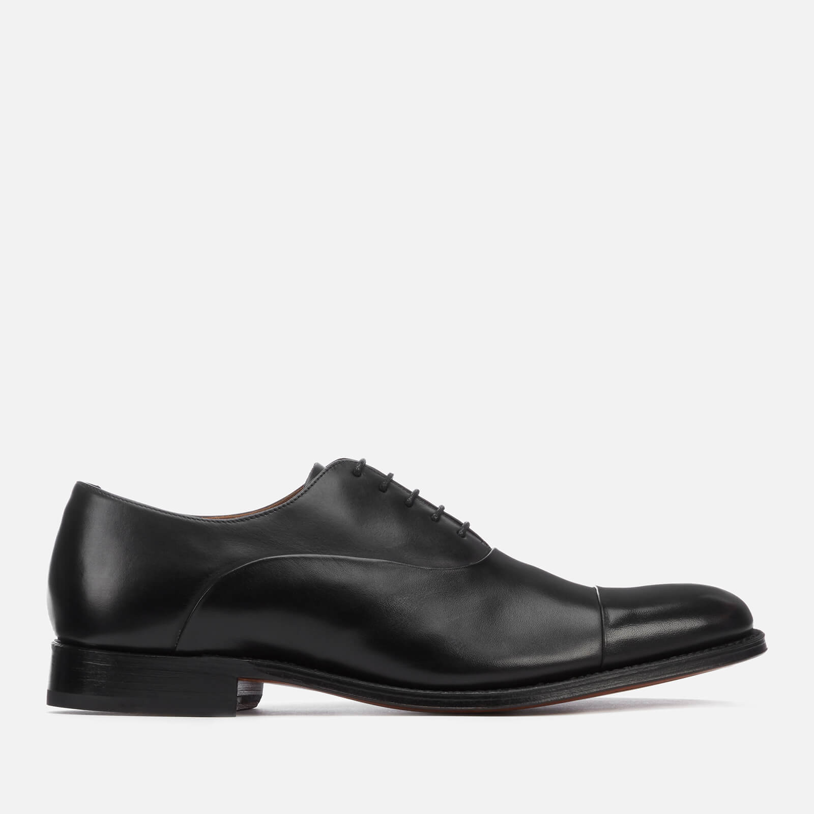 Grenson Men's Bert Leather Toe Cap Oxford Shoes - Black - UK 7 - Black