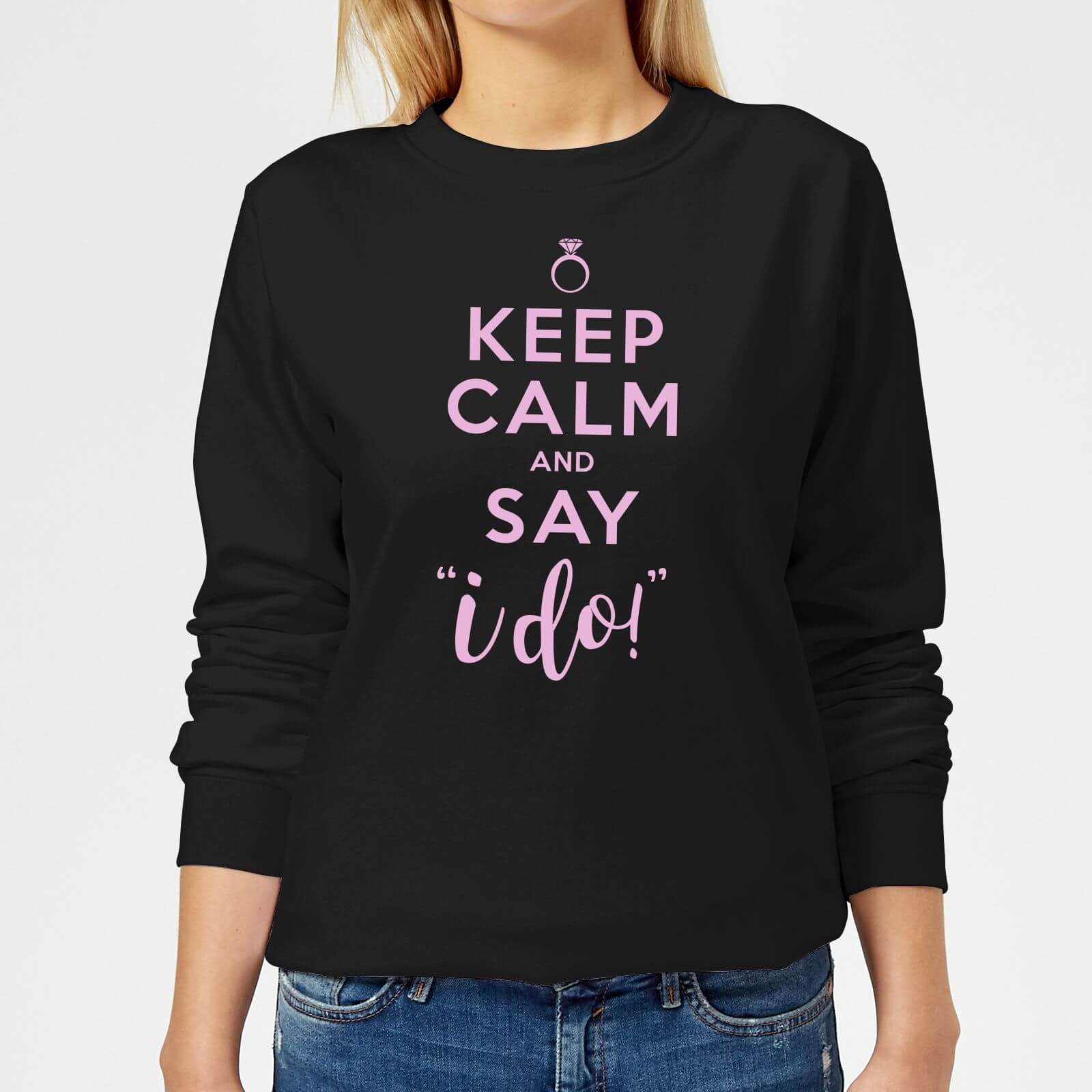 Keep Calm And Say I Do Women's Sweatshirt - Black - XS - Black