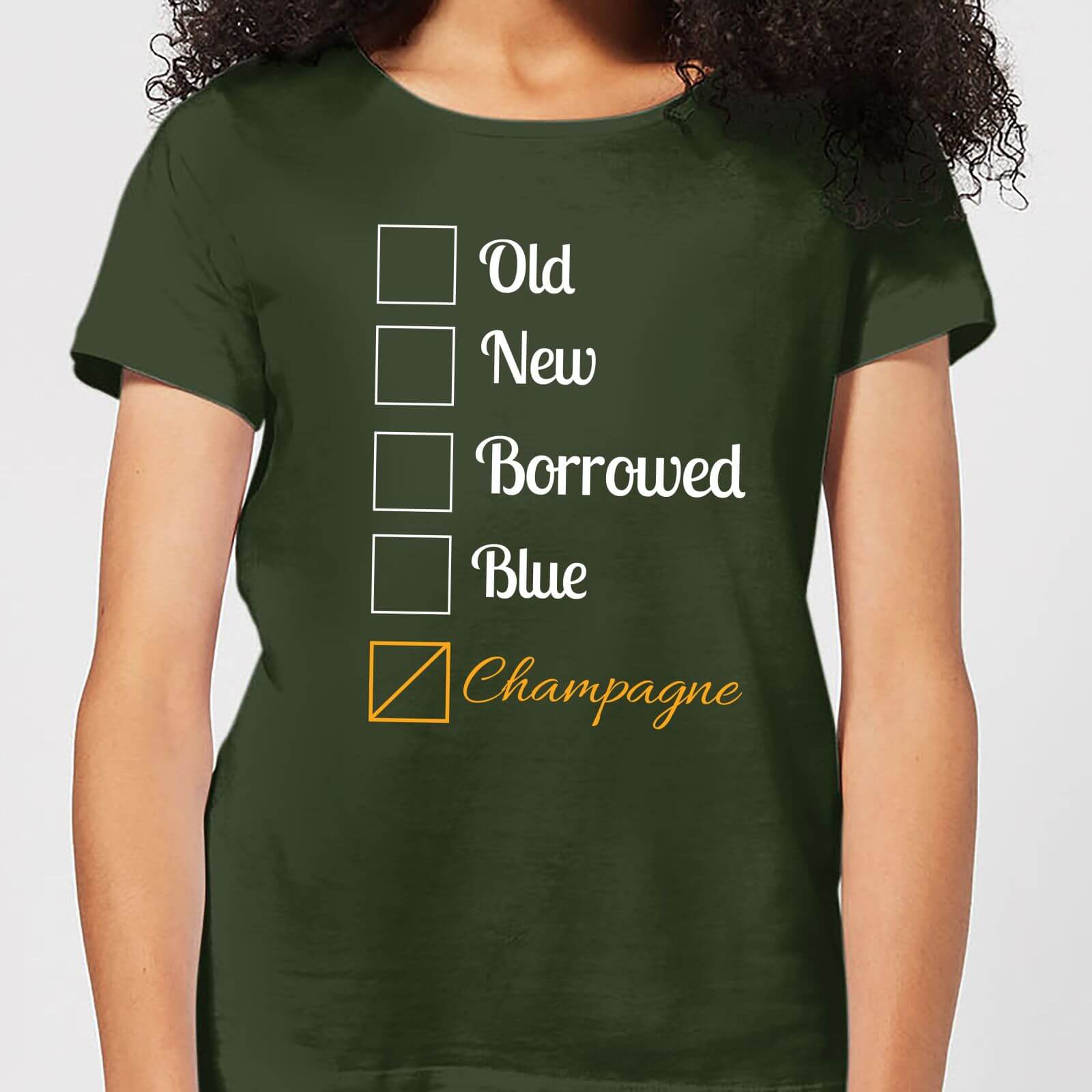 Champagne Tick Box Women's T-Shirt - Forest Green - S - Forest Green