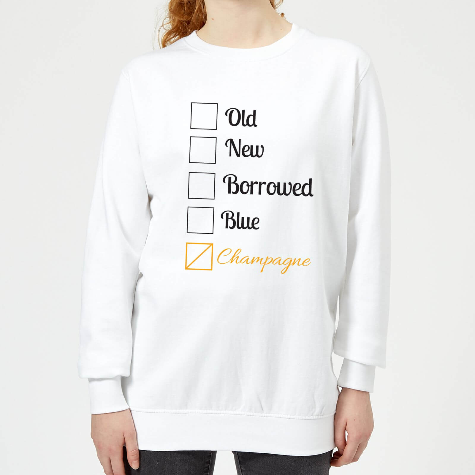 Champagne Tick Box Women's Sweatshirt - White - S - White