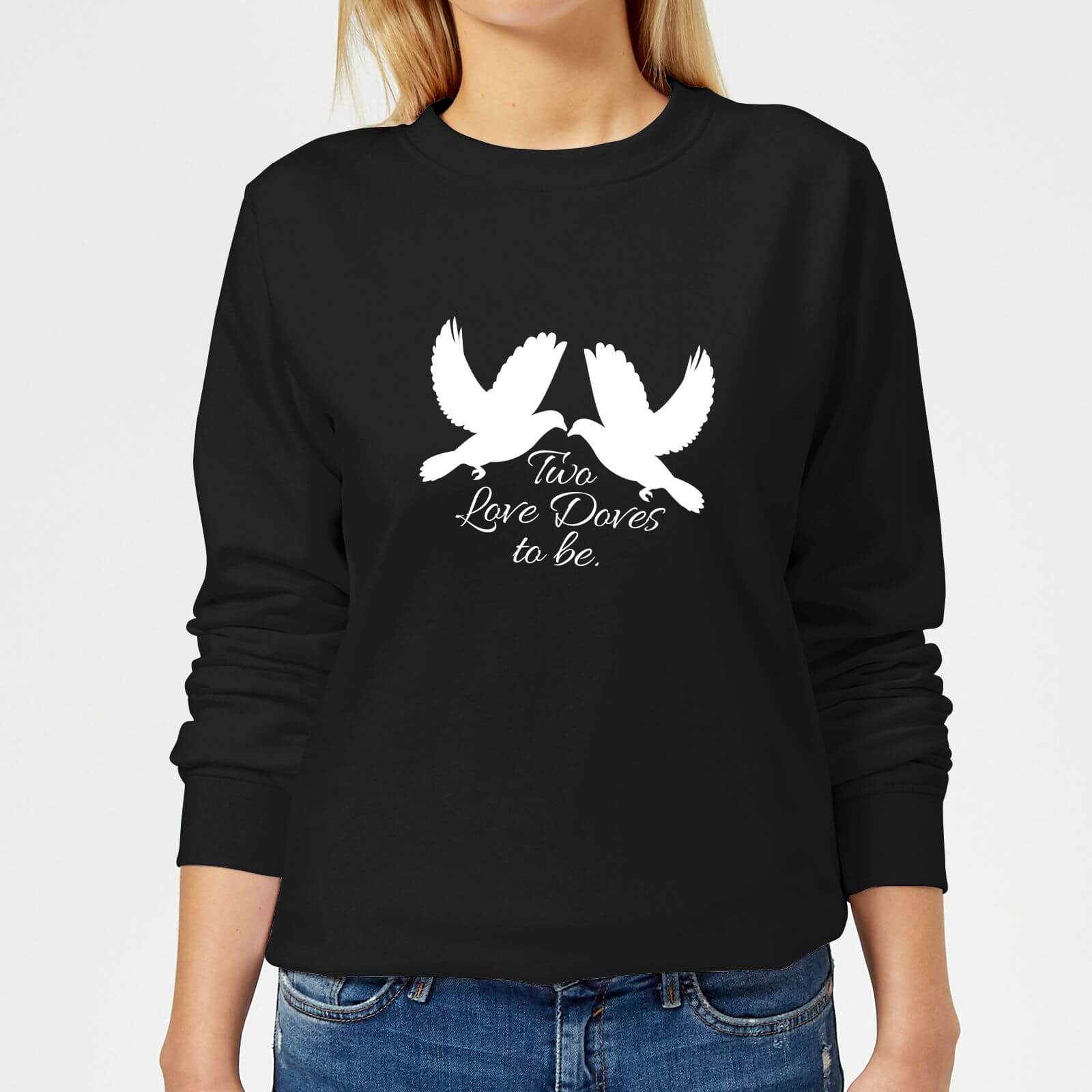 Two Love Doves Women's Sweatshirt - Black - XS - Black