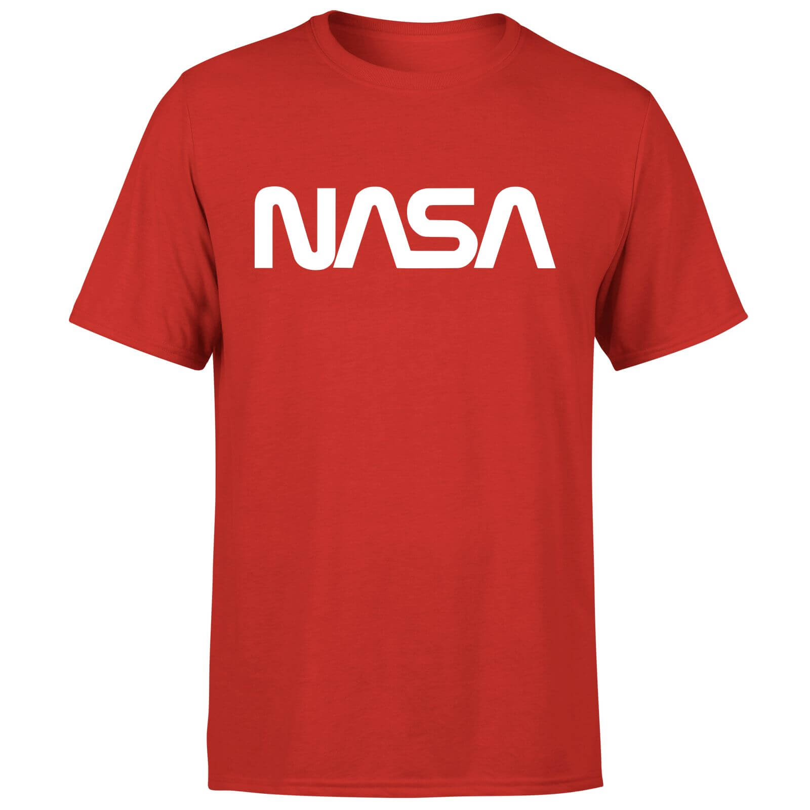 NASA Worm White Logotype T-Shirt - Red - XXL