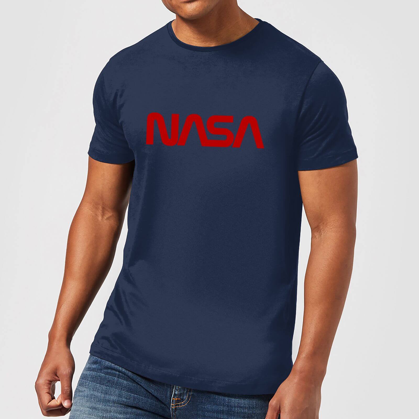NASA Worm Red Logotype T-Shirt - Navy - S