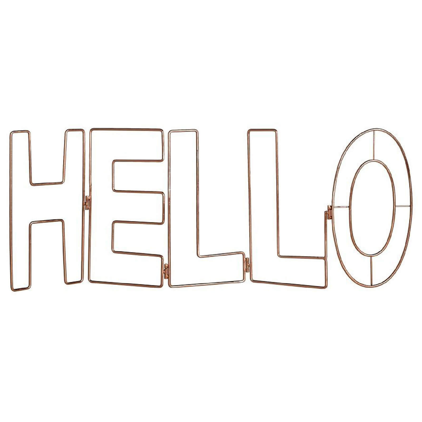 Art for the Home Rose Gold Hello Wire Wall Art