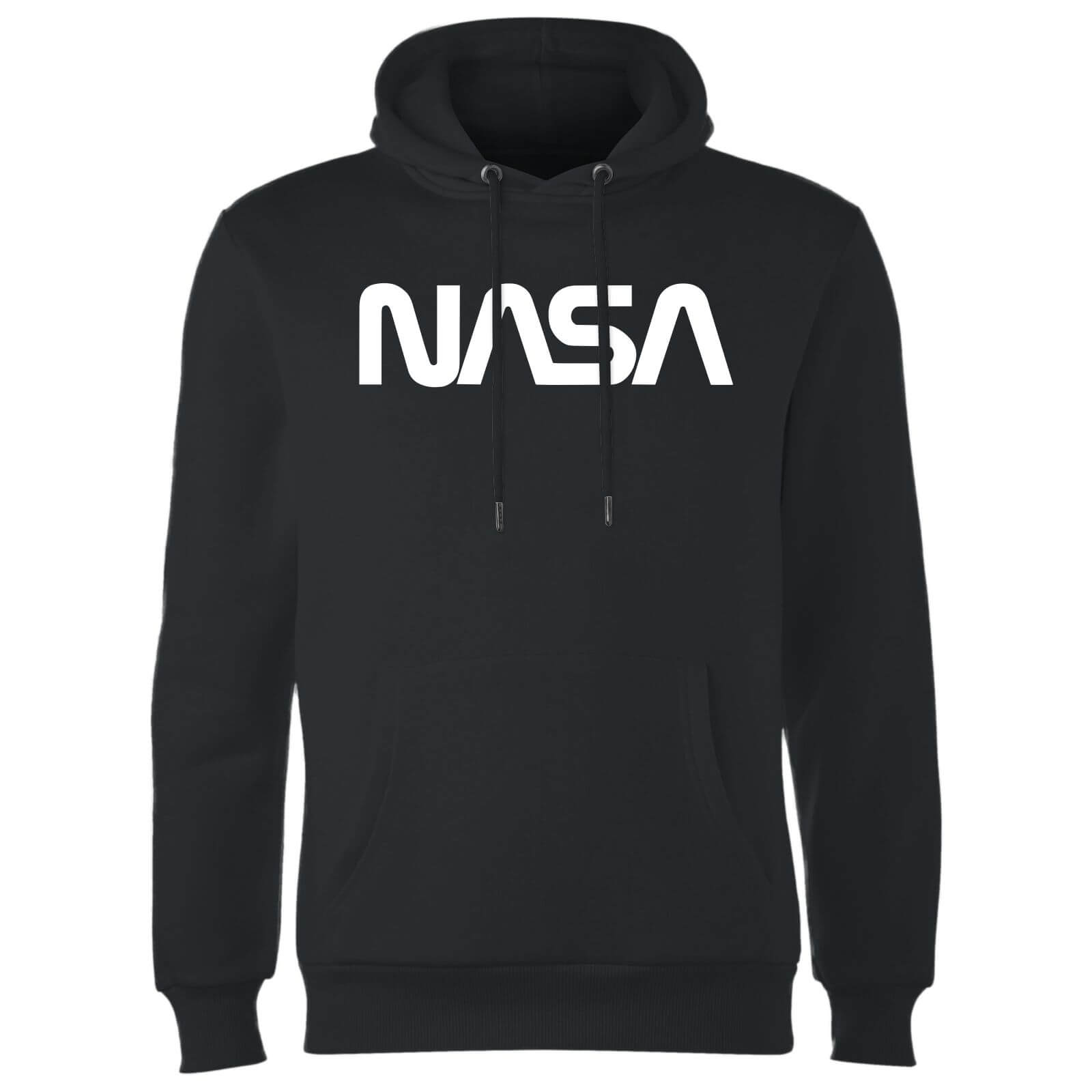 NASA Worm White Logotype Hoodie - Black - L