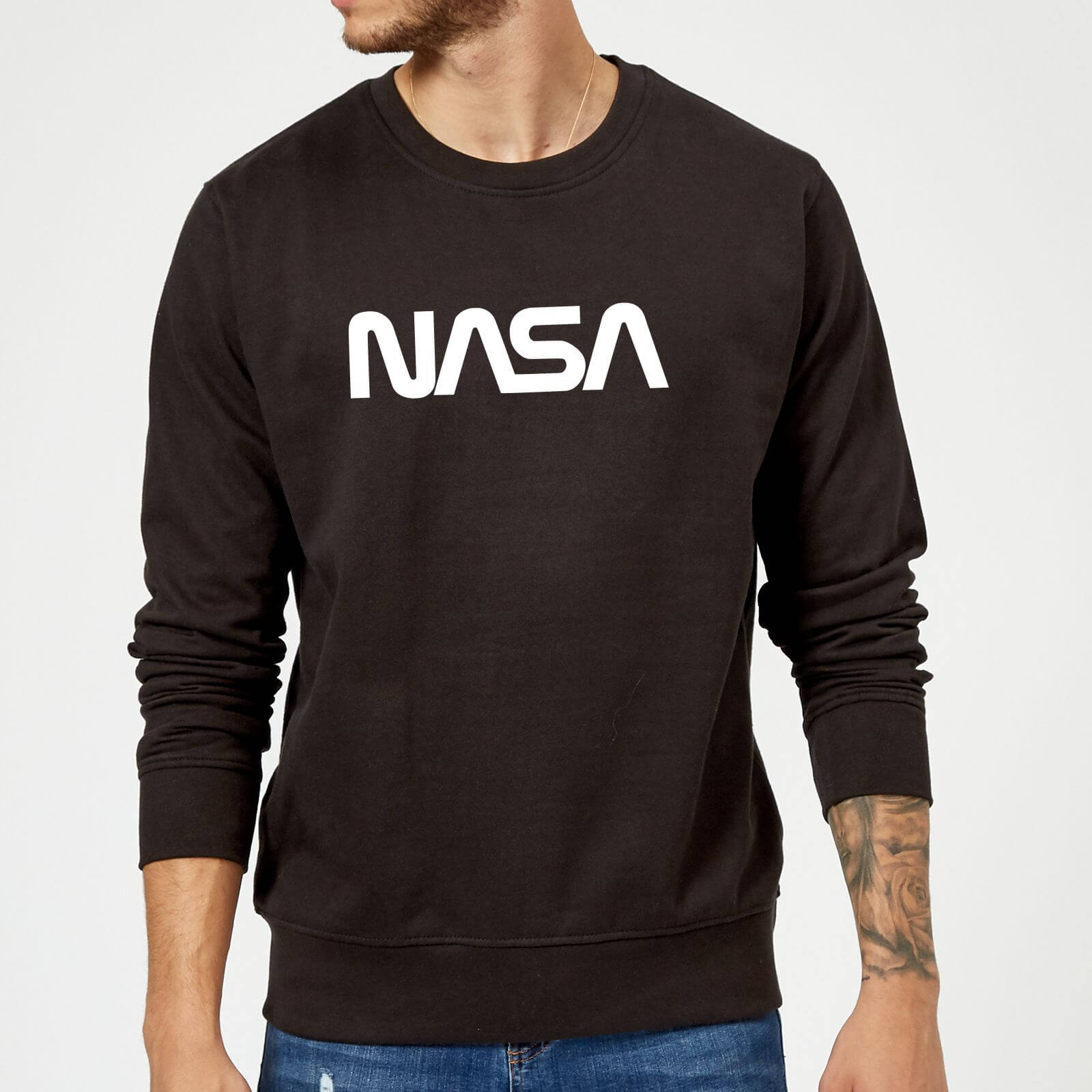 NASA Worm White Logotype Sweatshirt - Black - XL