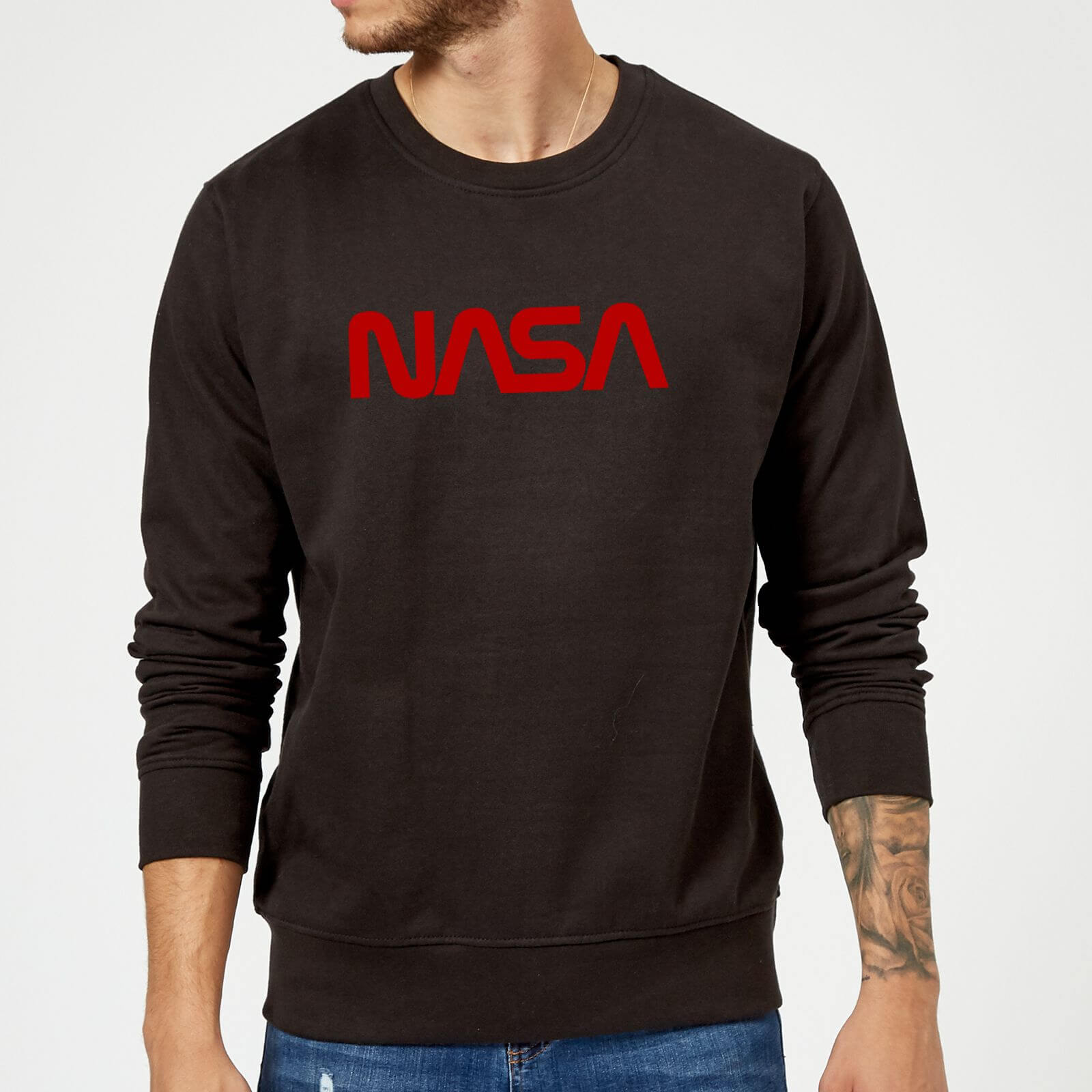 NASA Worm Red Logotype Sweatshirt - Black - XL