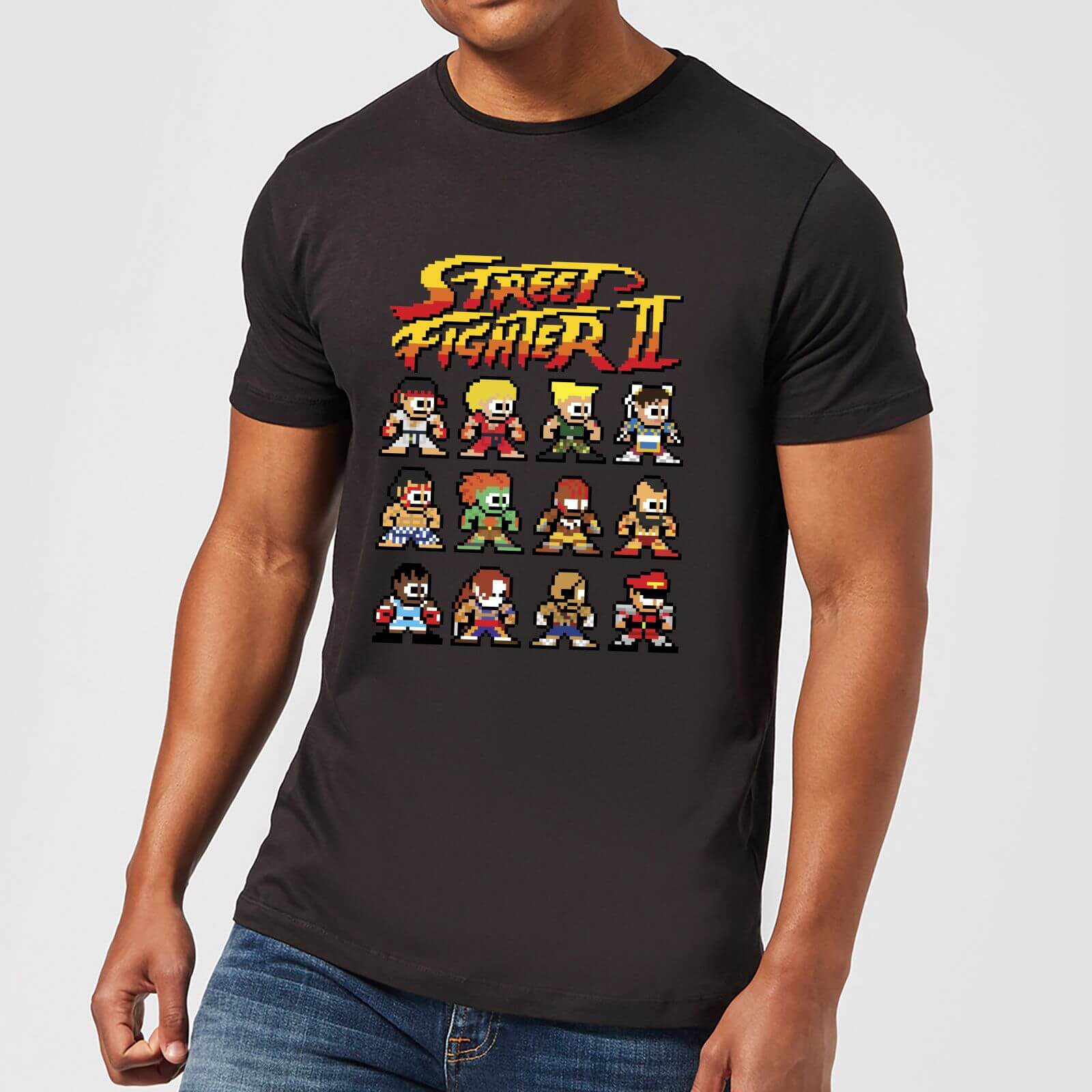 Street Fighter 2 Pixel Characters Men's T-Shirt - Black - 3XL - Black