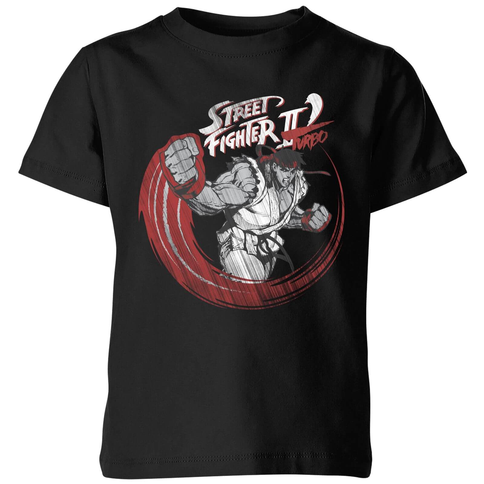 Image of Street Fighter RYU Sketch Kinder T-Shirt - Schwarz - 9-10 Jahre