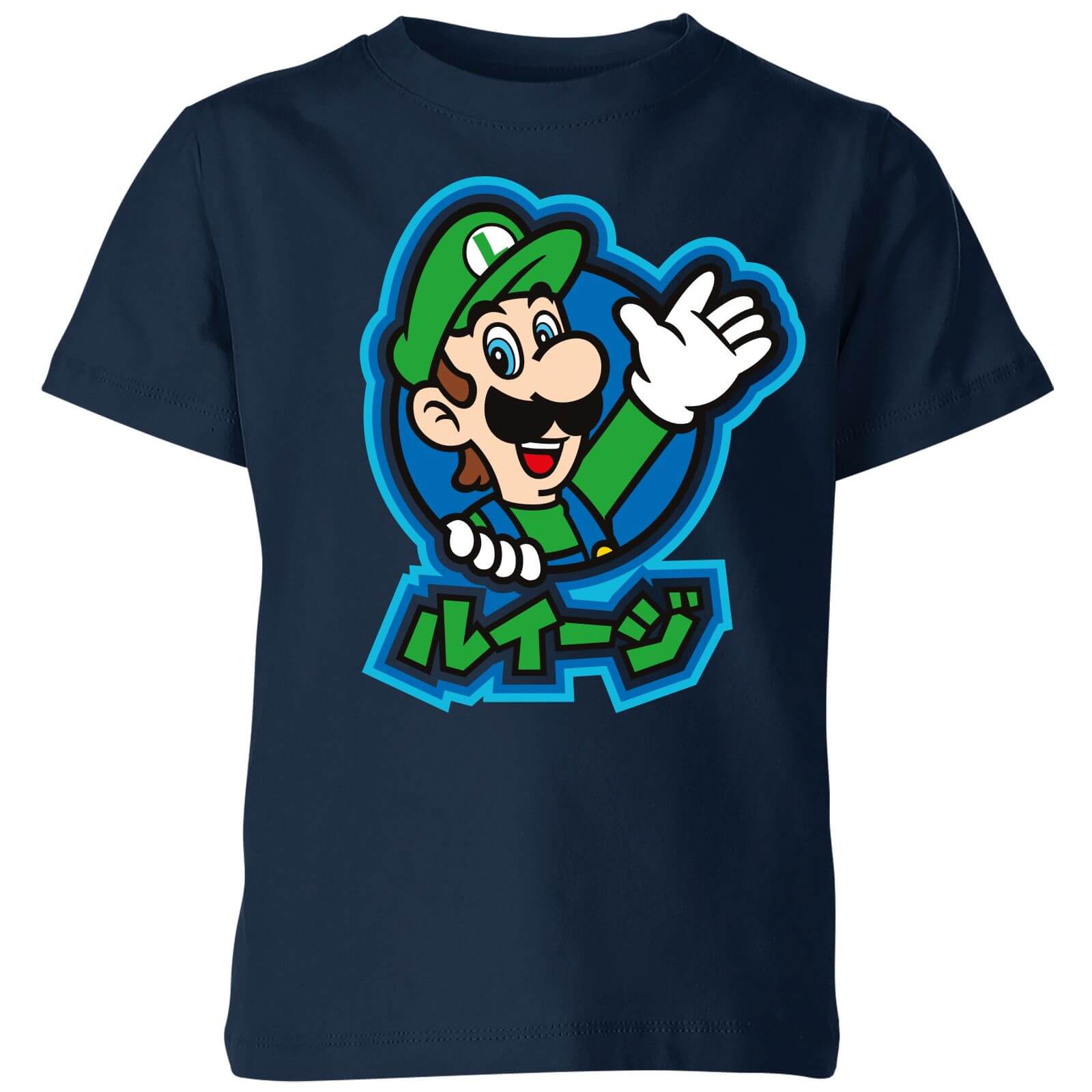 Nintendo Super Mario Luigi Kanji Kids' T-Shirt - Navy - 3-4 Years