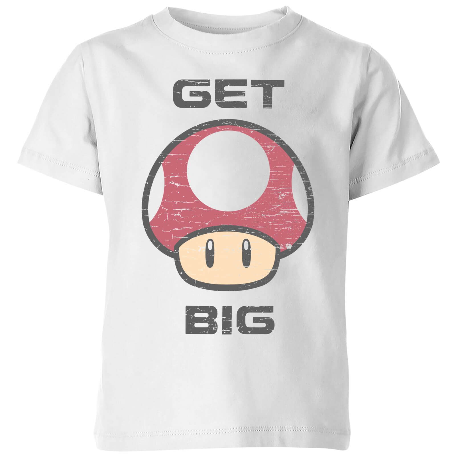 Nintendo Super Mario Get Big Mushroom Kids' T-Shirt - White - 3-4 Years