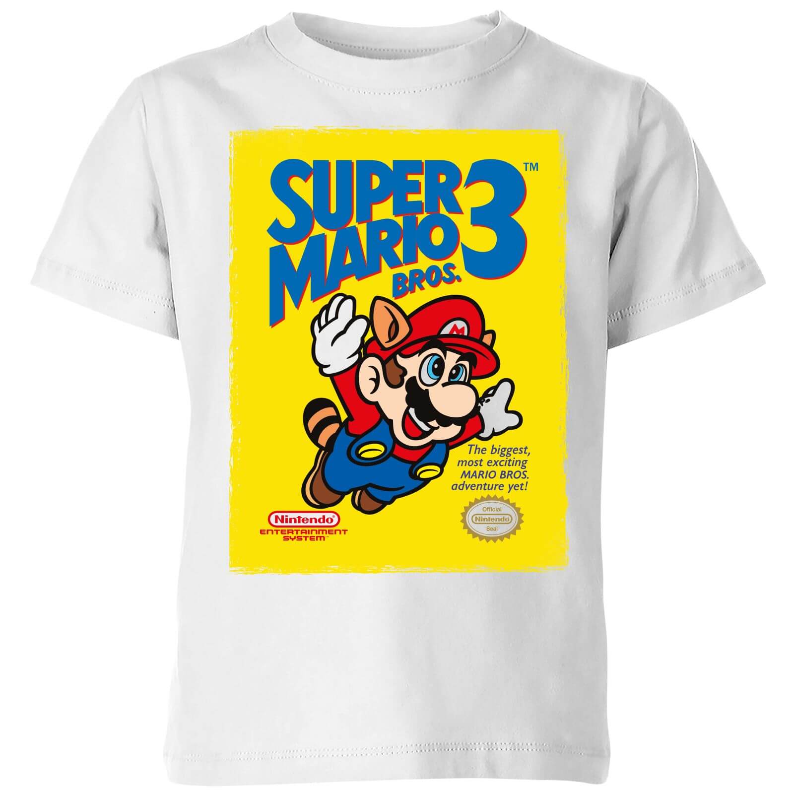 Nintendo Super Mario Bros 3 Kids' T-Shirt - White - 11-12 Years