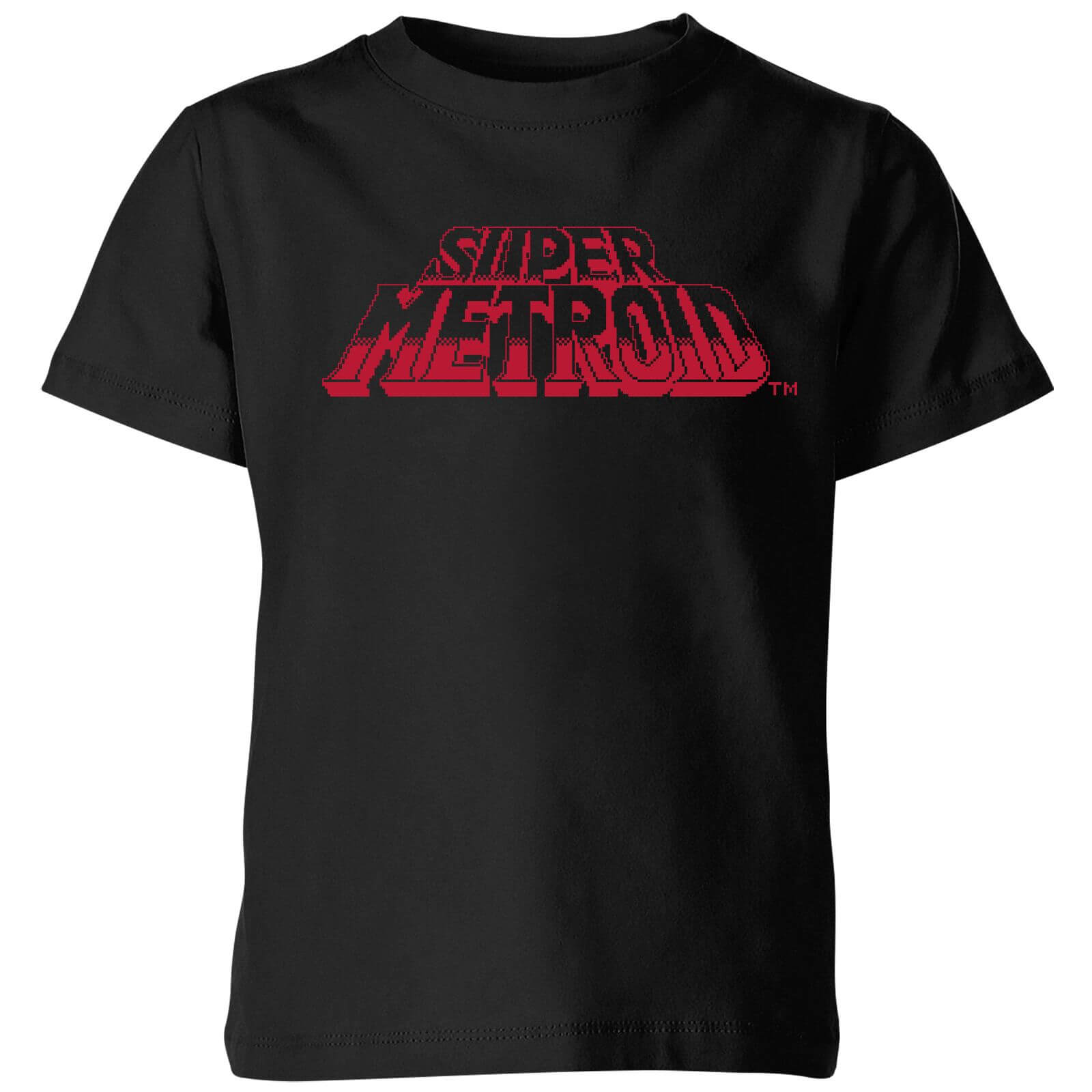 Nintendo Super Metroid Retro Logo Kids' T-Shirt - Black - 3-4 Years - Black