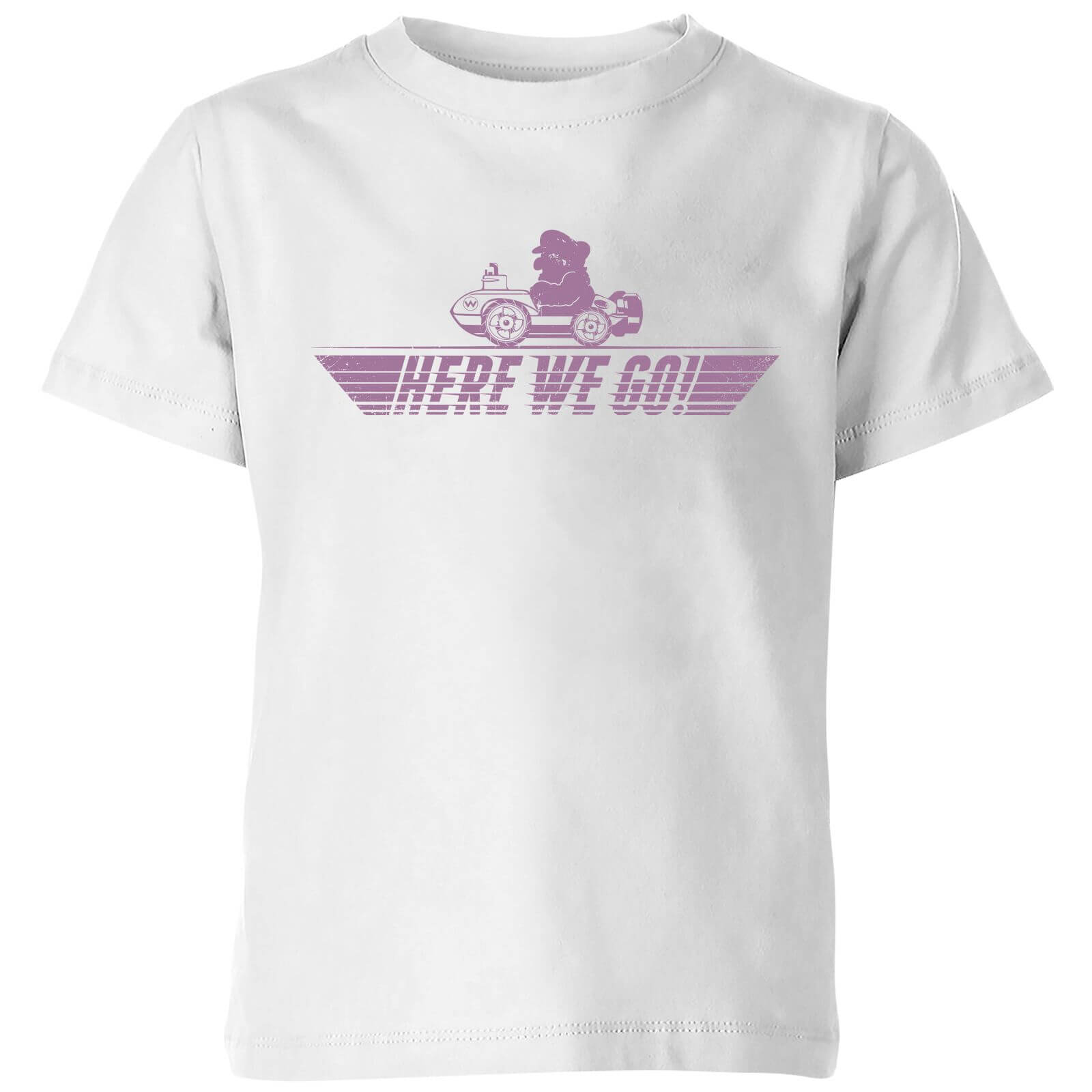 

T-Shirt Enfant Here We Go Wario - Mario Kart Nintendo - Blanc - 3-4 ans
