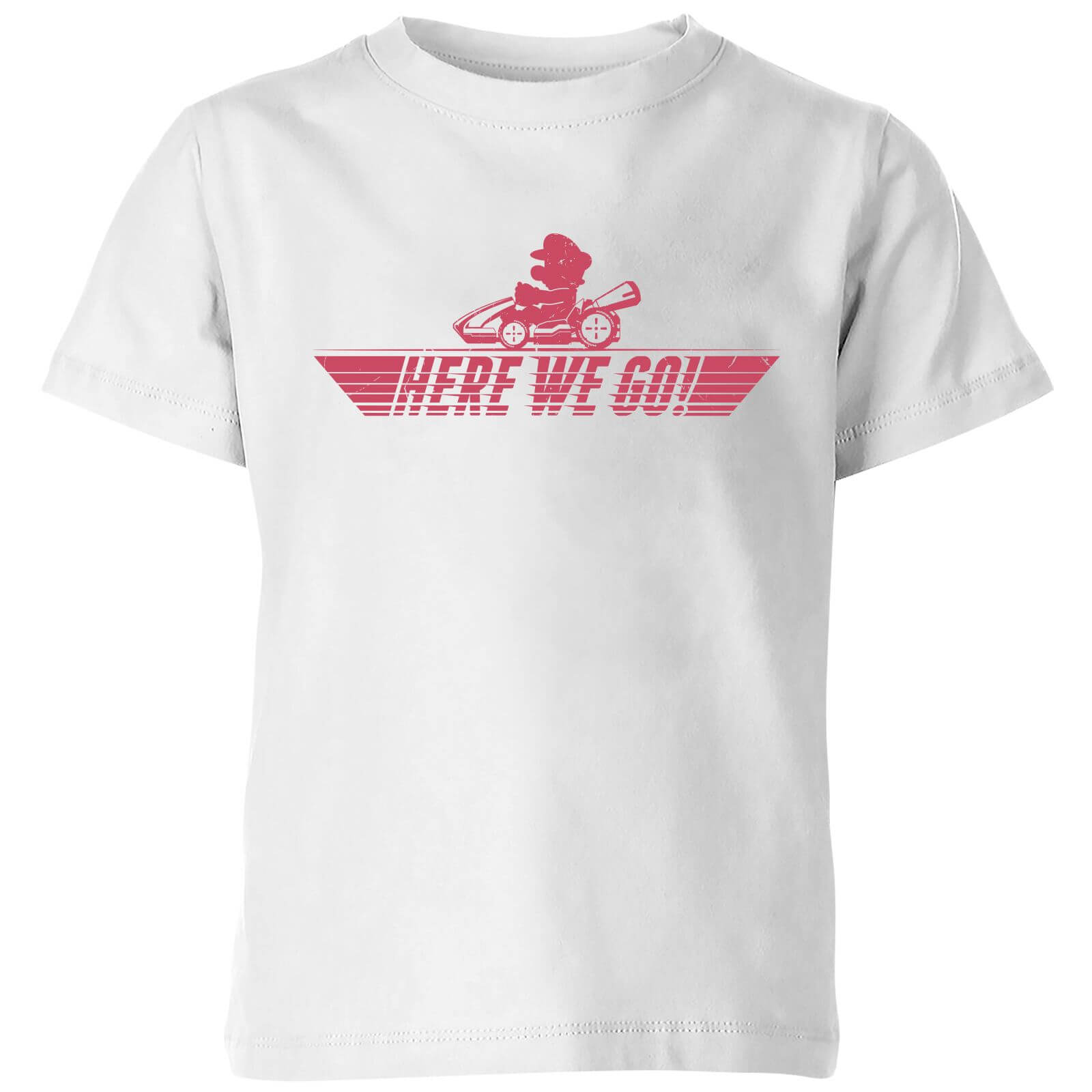 

T-Shirt Enfant Here We Go Mario - Mario Kart Nintendo - Blanc - 11-12 ans