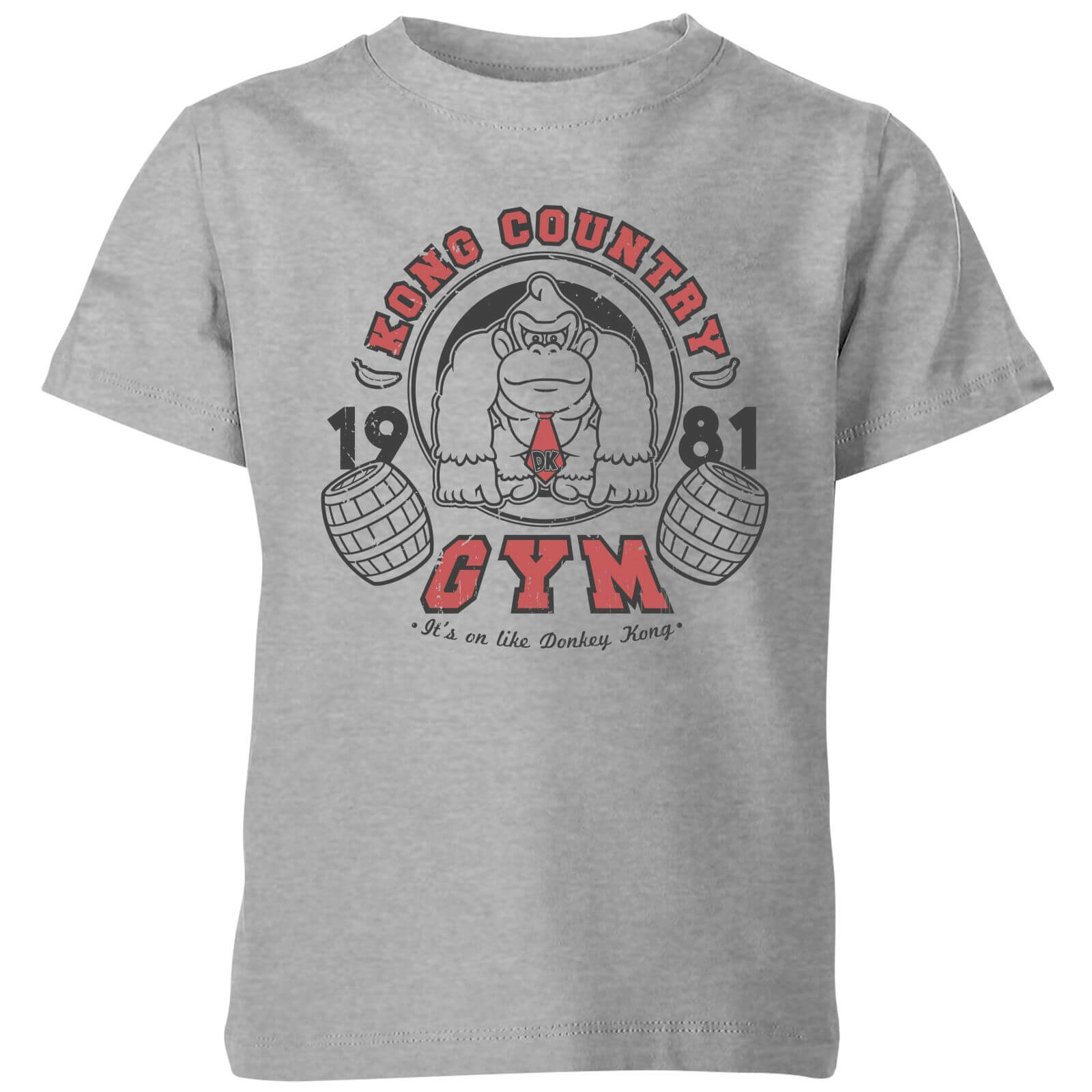 Nintendo Donkey Kong Gym Kids' T-Shirt - Grey - 3-4 Years