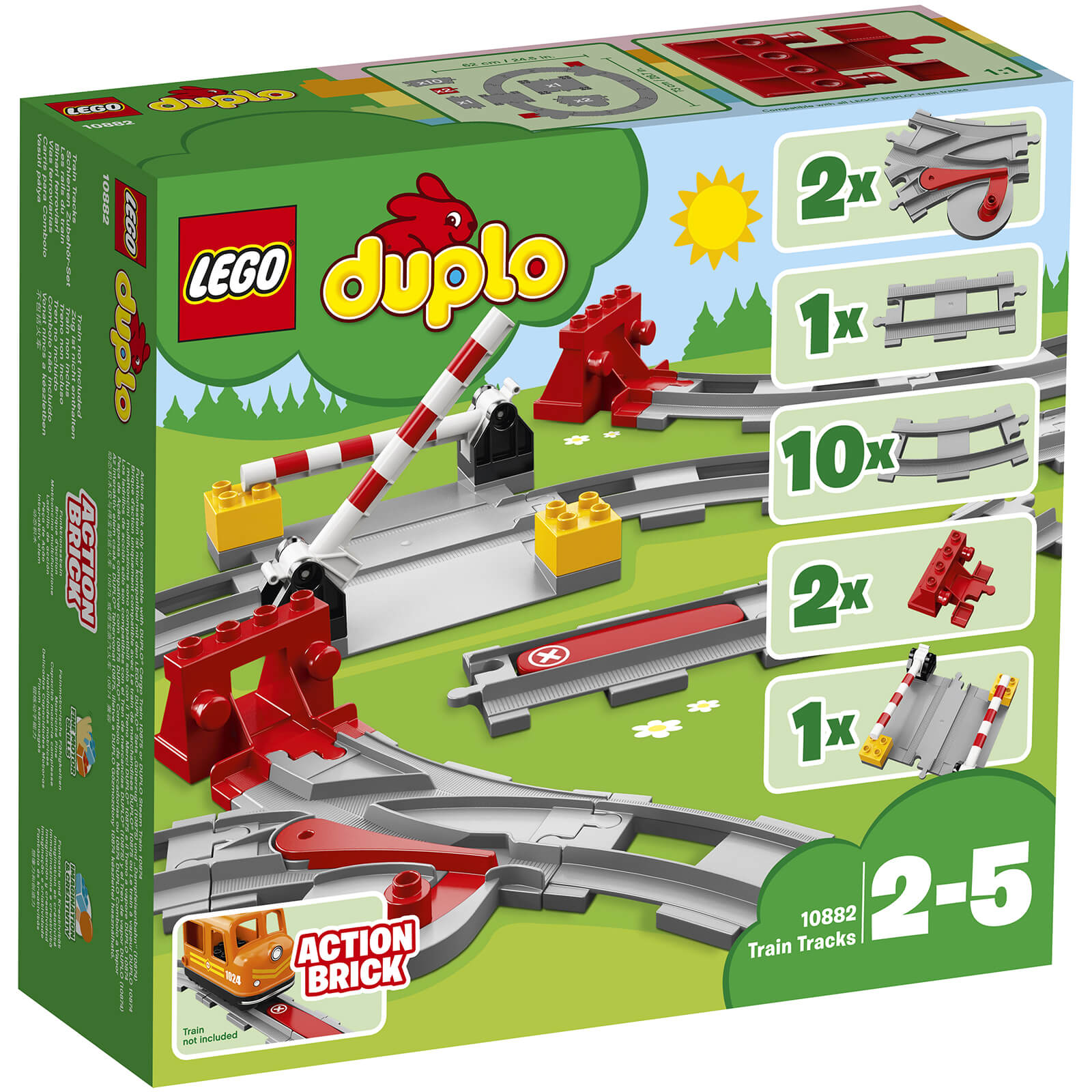 LEGO DUPLO Town: Train Tracks Building Set (10882)