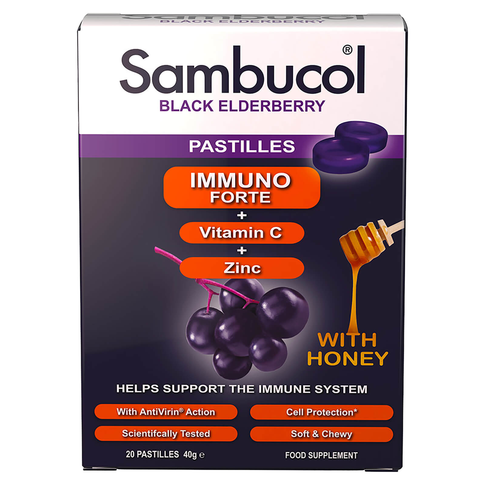 Sambucol Immuno Forte - Black Elderberry - 20 Pastilles