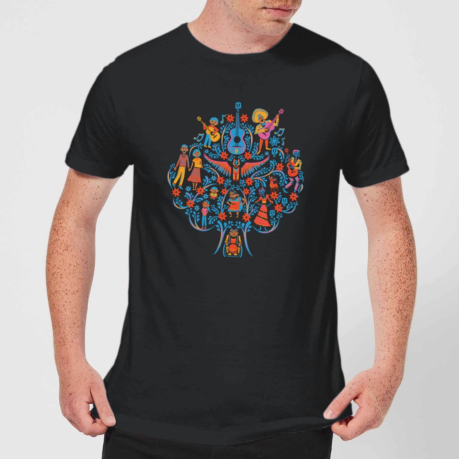 Coco Tree Pattern Men's T-Shirt - Black - XL