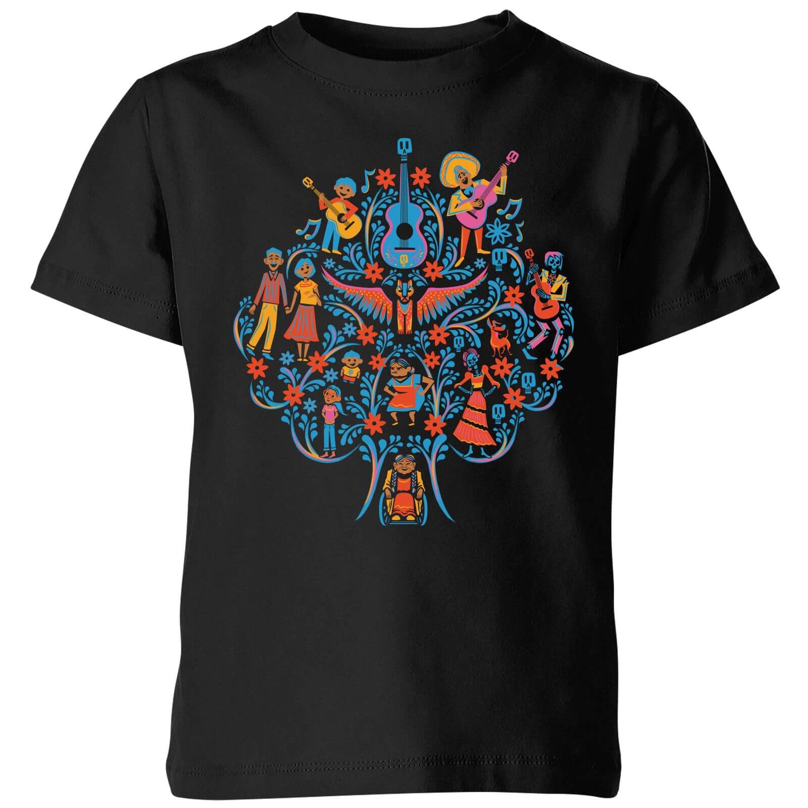 Coco Tree Pattern Kids' T-Shirt - Black - 9-10 Years - Black