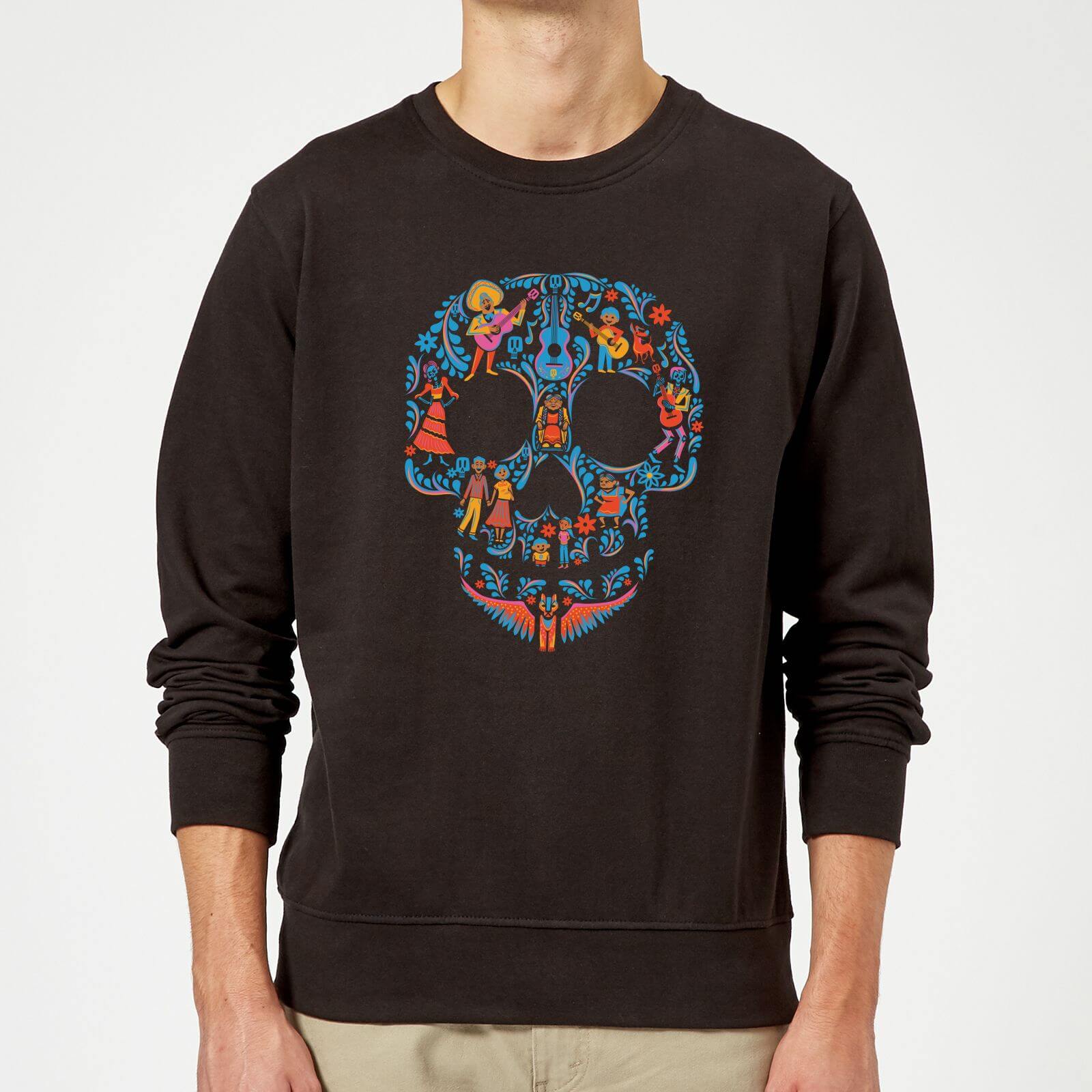 Coco Skull Pattern Sweatshirt - Black - XL