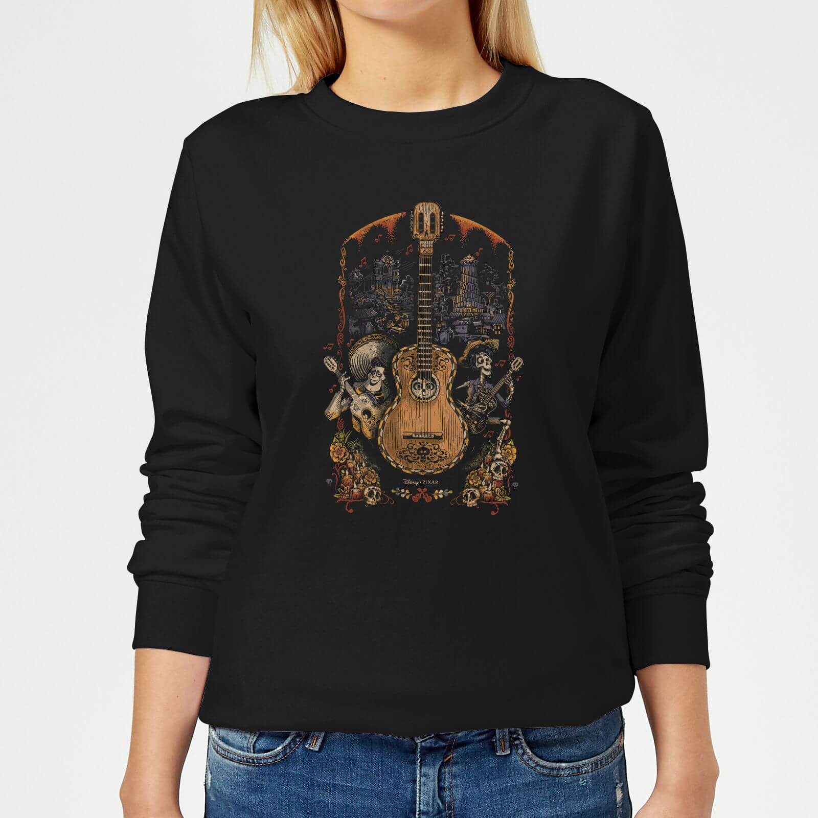 Coco Guitar Poster Women's Sweatshirt - Black - XS